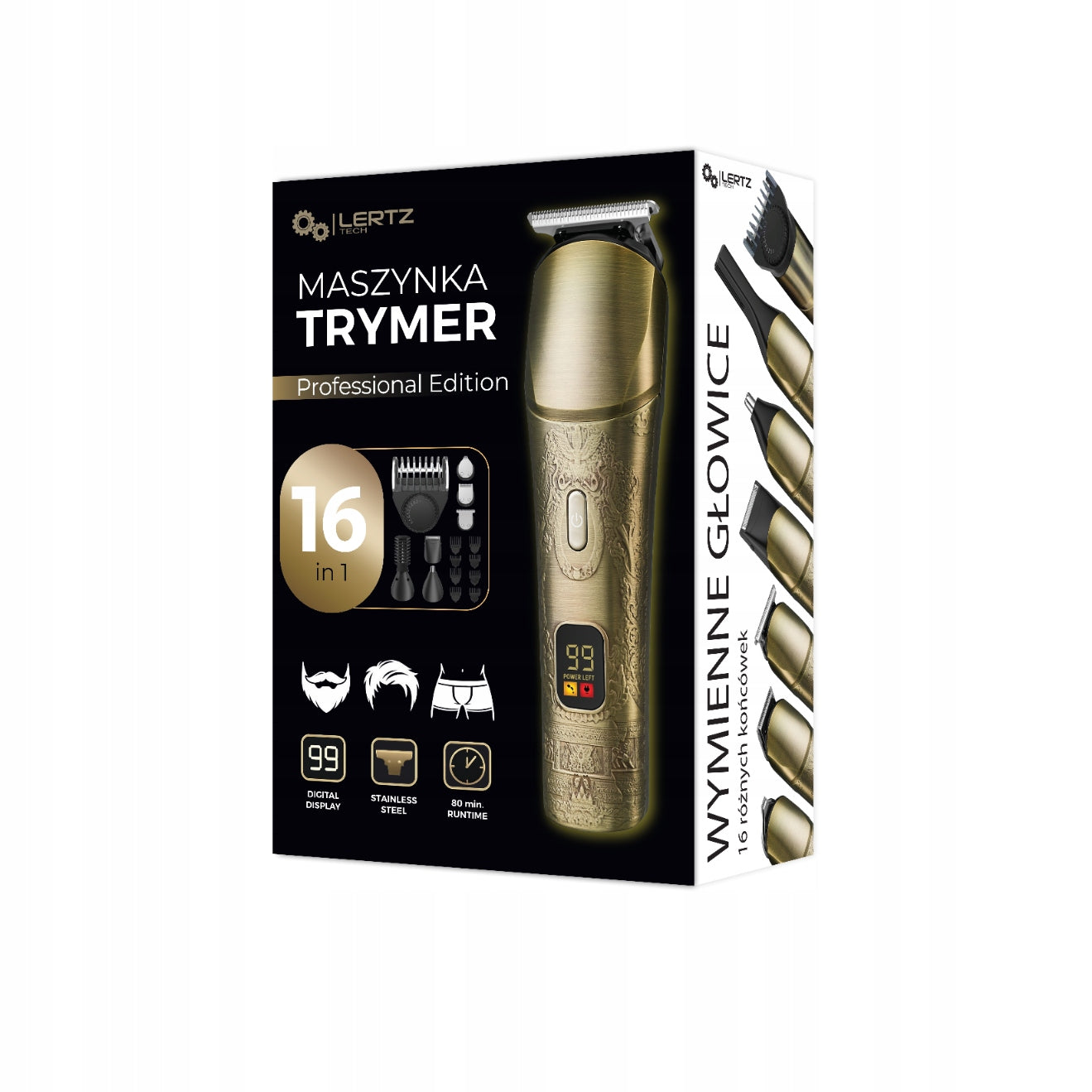 Hair Clipper for Body Beard 16in1- Nose Trimmer + Shaver