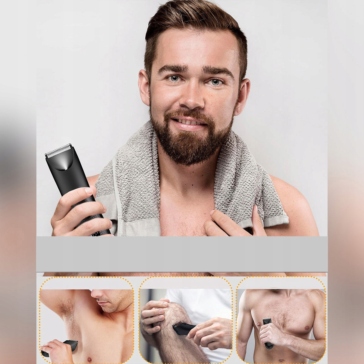 Hair Clipper for Shaving INTIMATE AREAS Hair Beard IPX7 Dominant color black