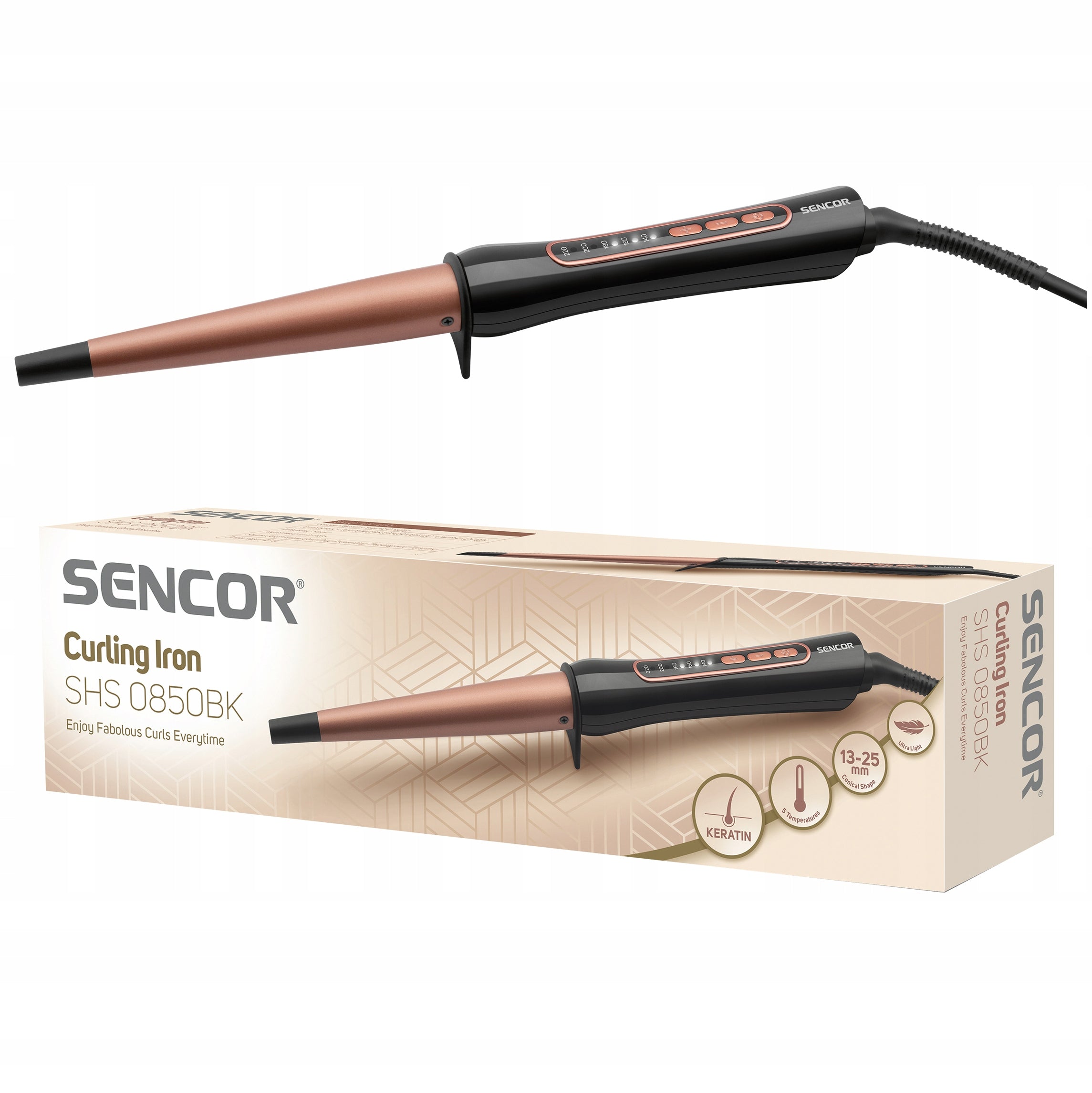 Hair Curler 5 Levels Heating SHS 0850BK