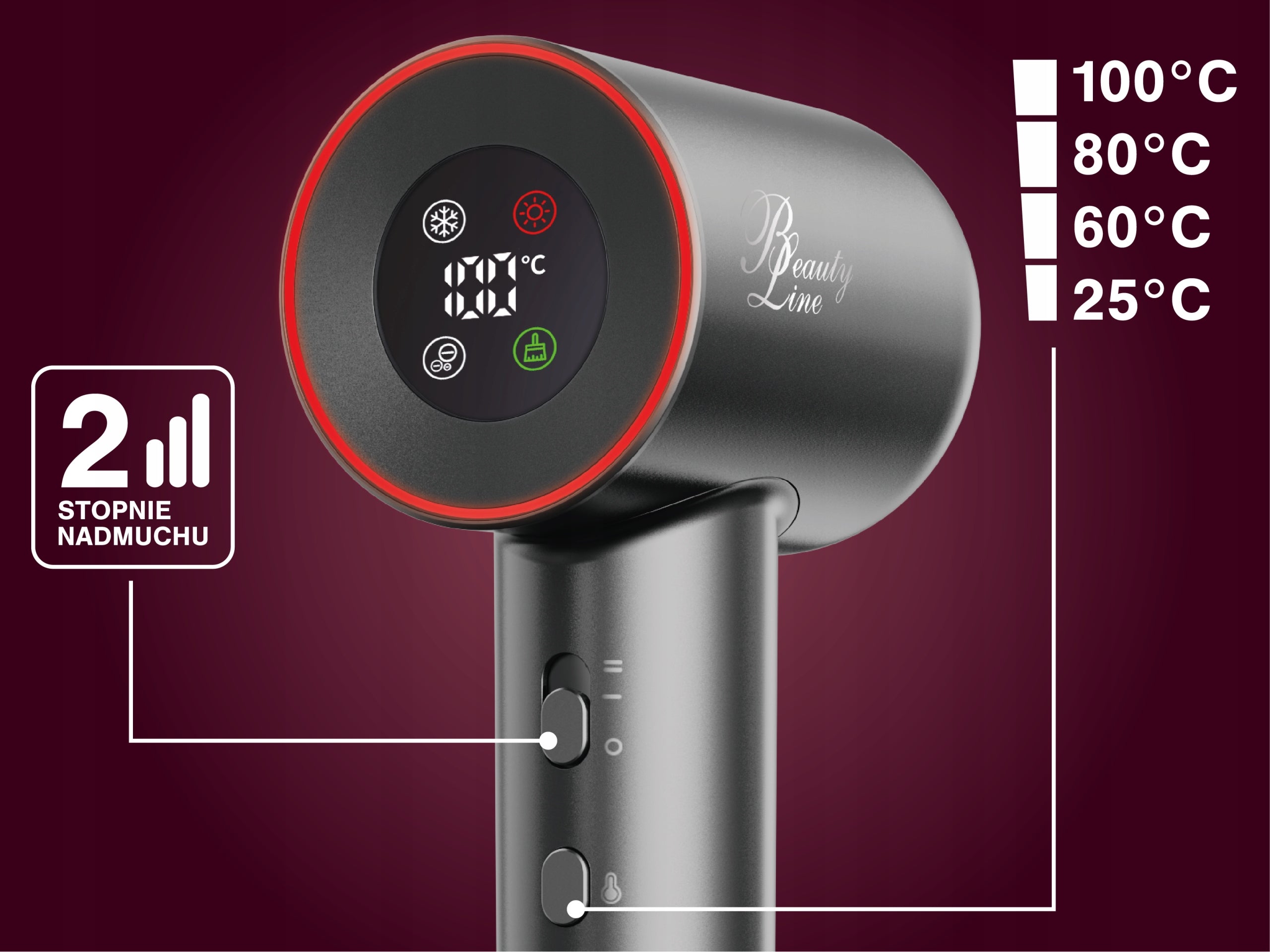 Hair Dryer 1500W with Ionization 2 Speed 4 Temperature LED HT290 Manufacturer code HT290