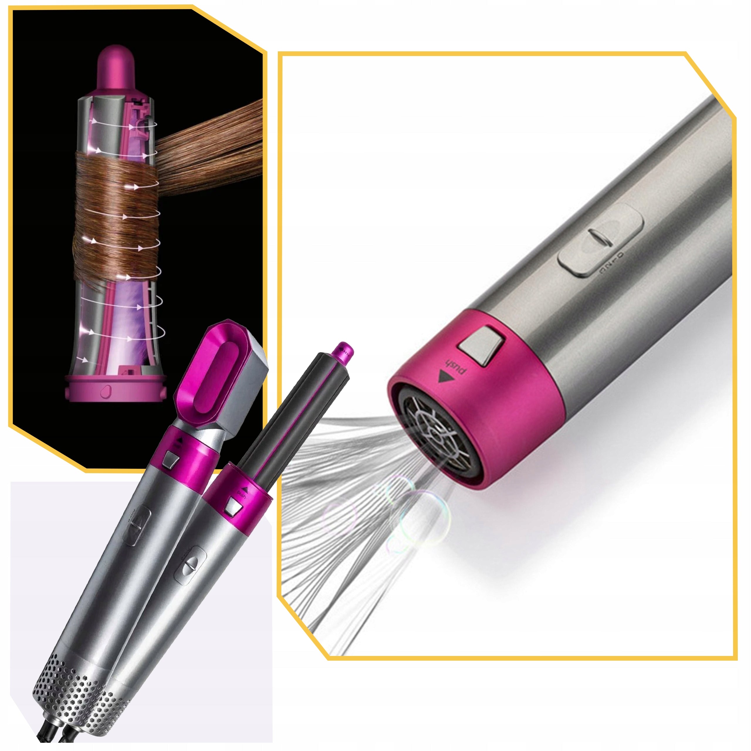 Hair Dryer-Curler PROFESSIONAL IONIZATION STYLER SET Manufacturer code 3 poziomy 5 końcówek 1000W stylizacja