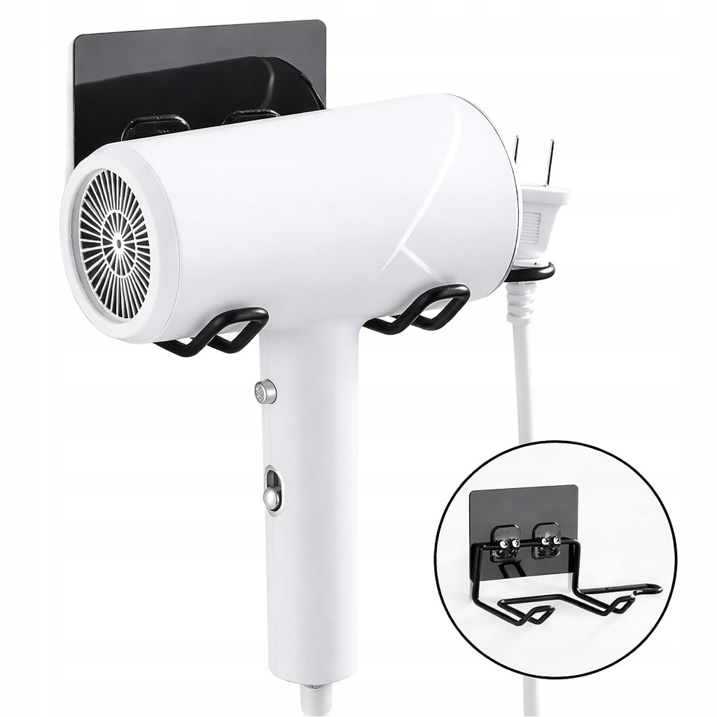 Hair Dryer Hanger Holder Metal Black Without Bathroom Drilling