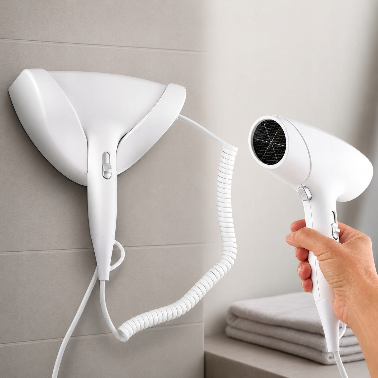 Hair Dryer Hotel Wall Mounted LIGHT Pool 1800W with HANDLE STRONG Manufacturer code 330440