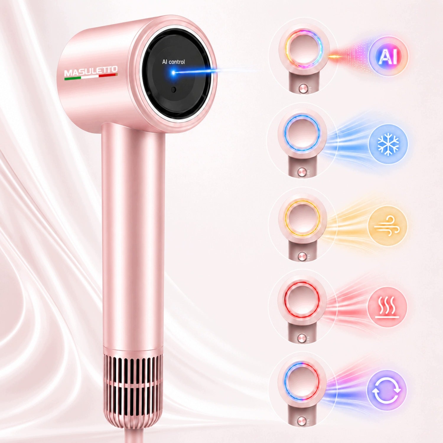 Hair Dryer Intelligent AI with Sensor Temperature Control Mode Manufacturer code Suszarka z sensorem automatycznej temperatury