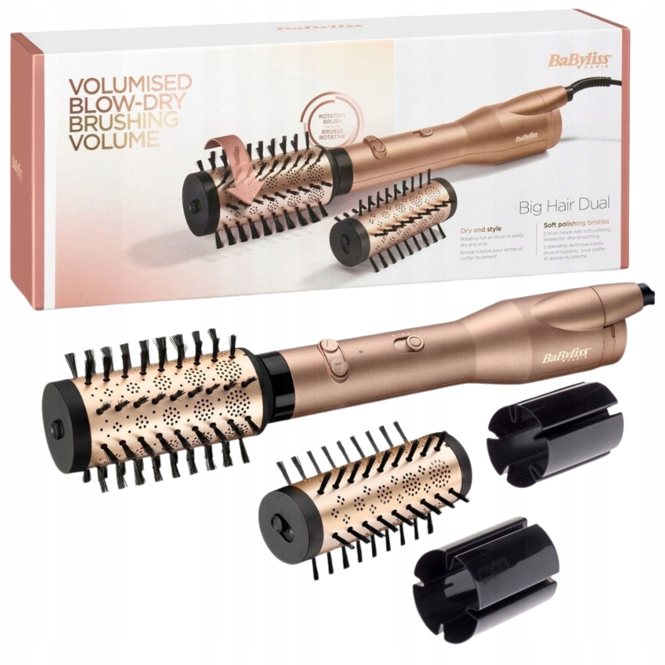 Hair Dryer Rotating Babyliss BIG HAIR 650W Gold Ionization