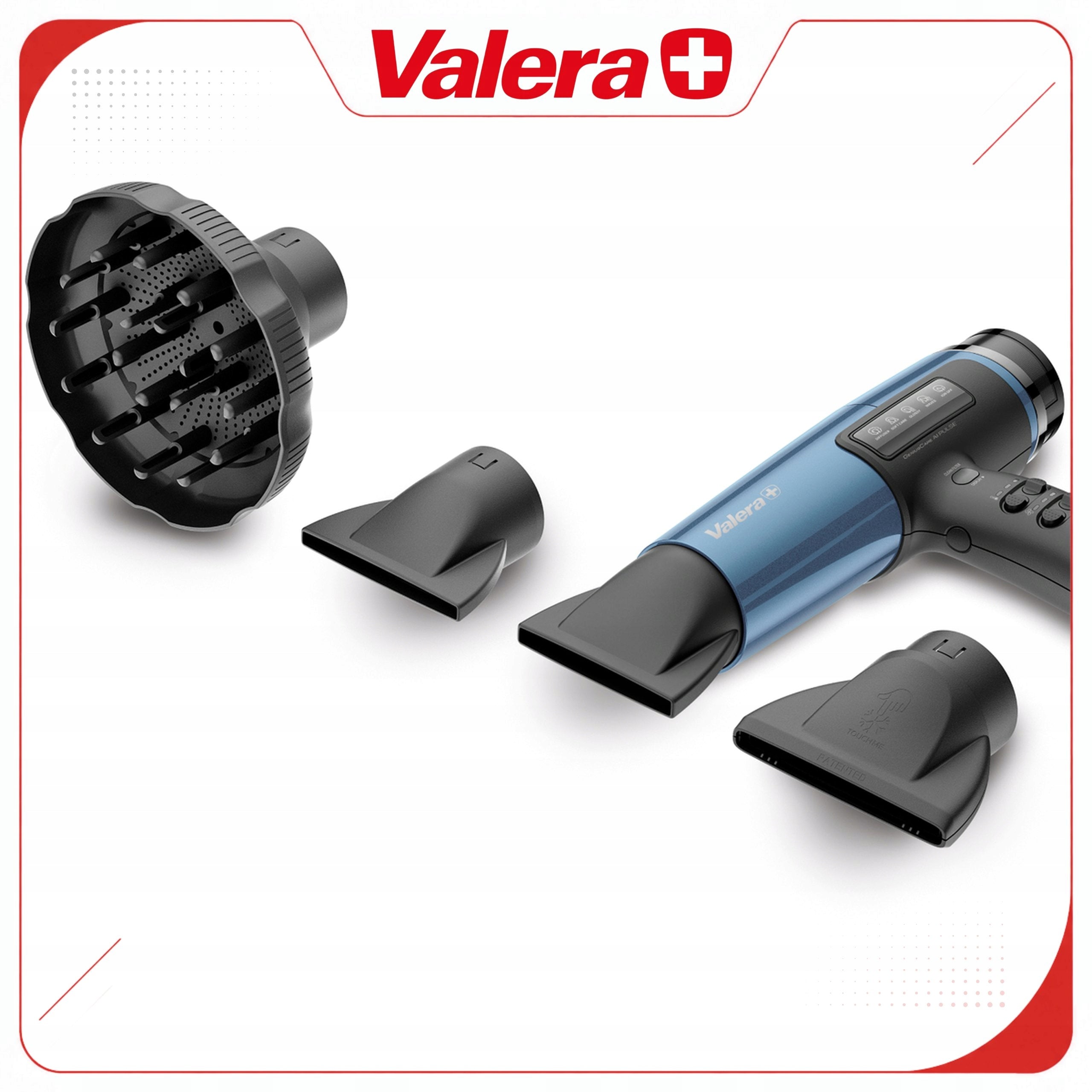 Hair Dryer Valera GeniusCare AI Pulse 2400 W Ionization 4 Tips Model GeniusCare Pacyfic Blue