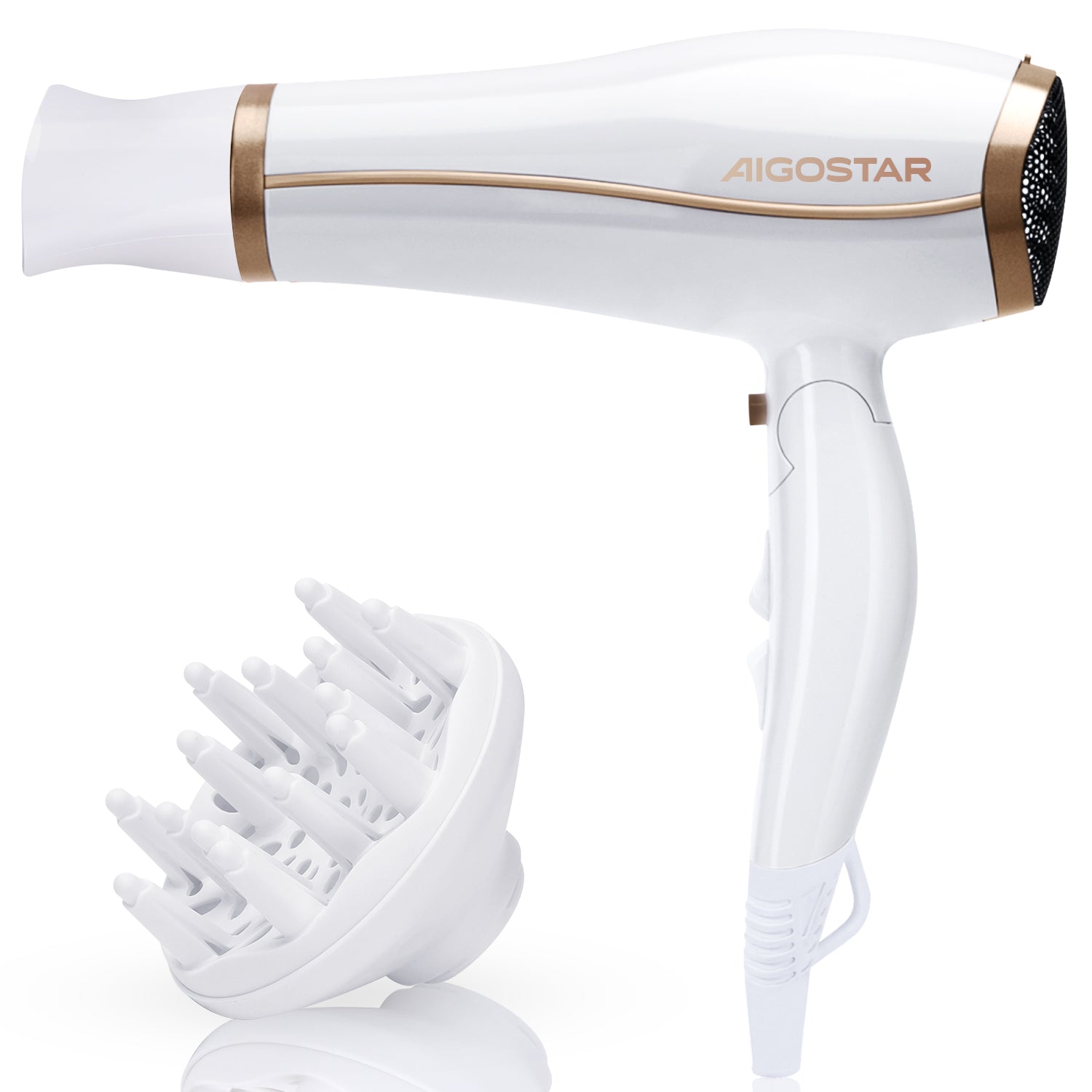 Hair Dryer With Ionization Diffuser Foldable 2200W Aigostar Luna