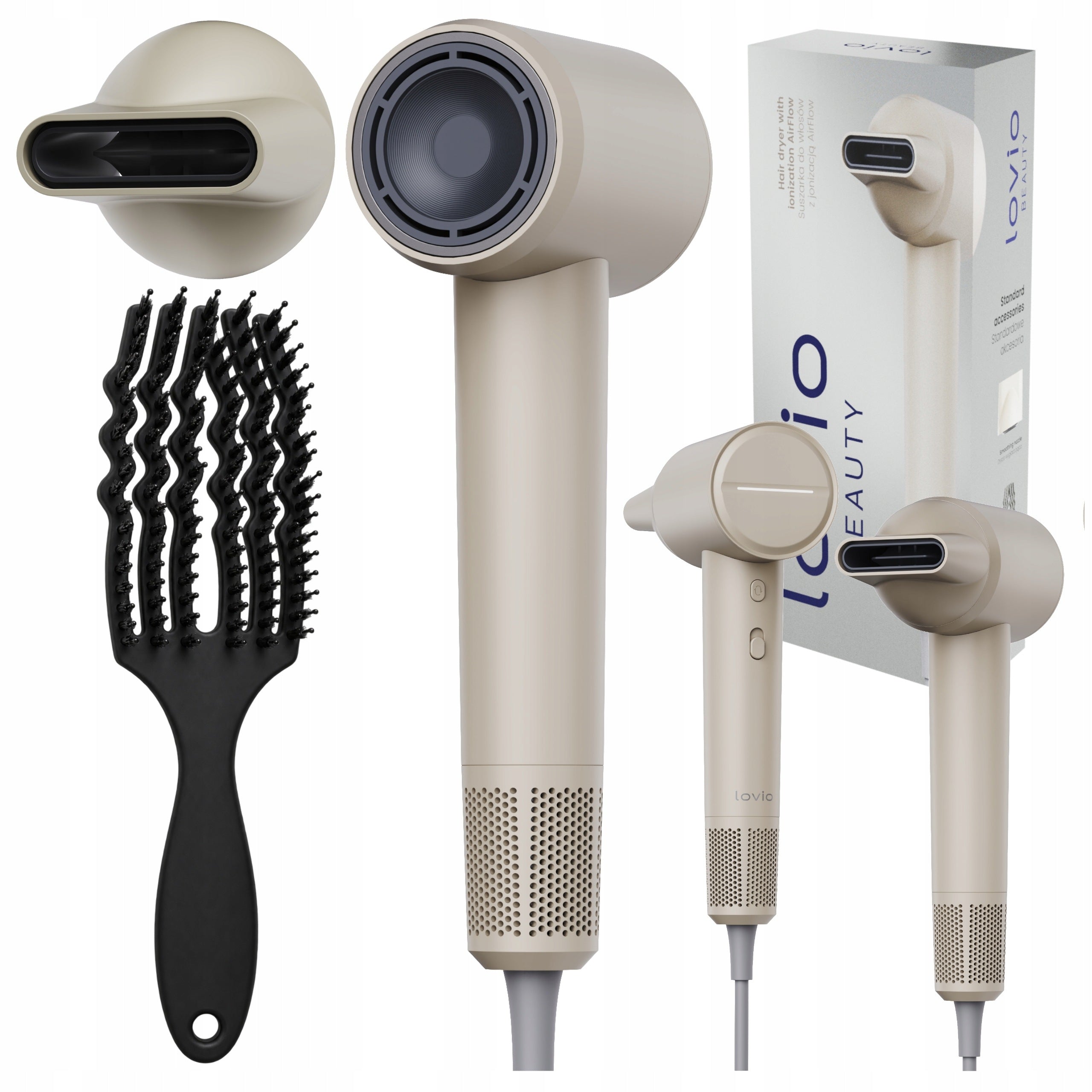 Hair Dryer with Ionization 1600W STRONG Cold Air 4 MODES +BRUSH