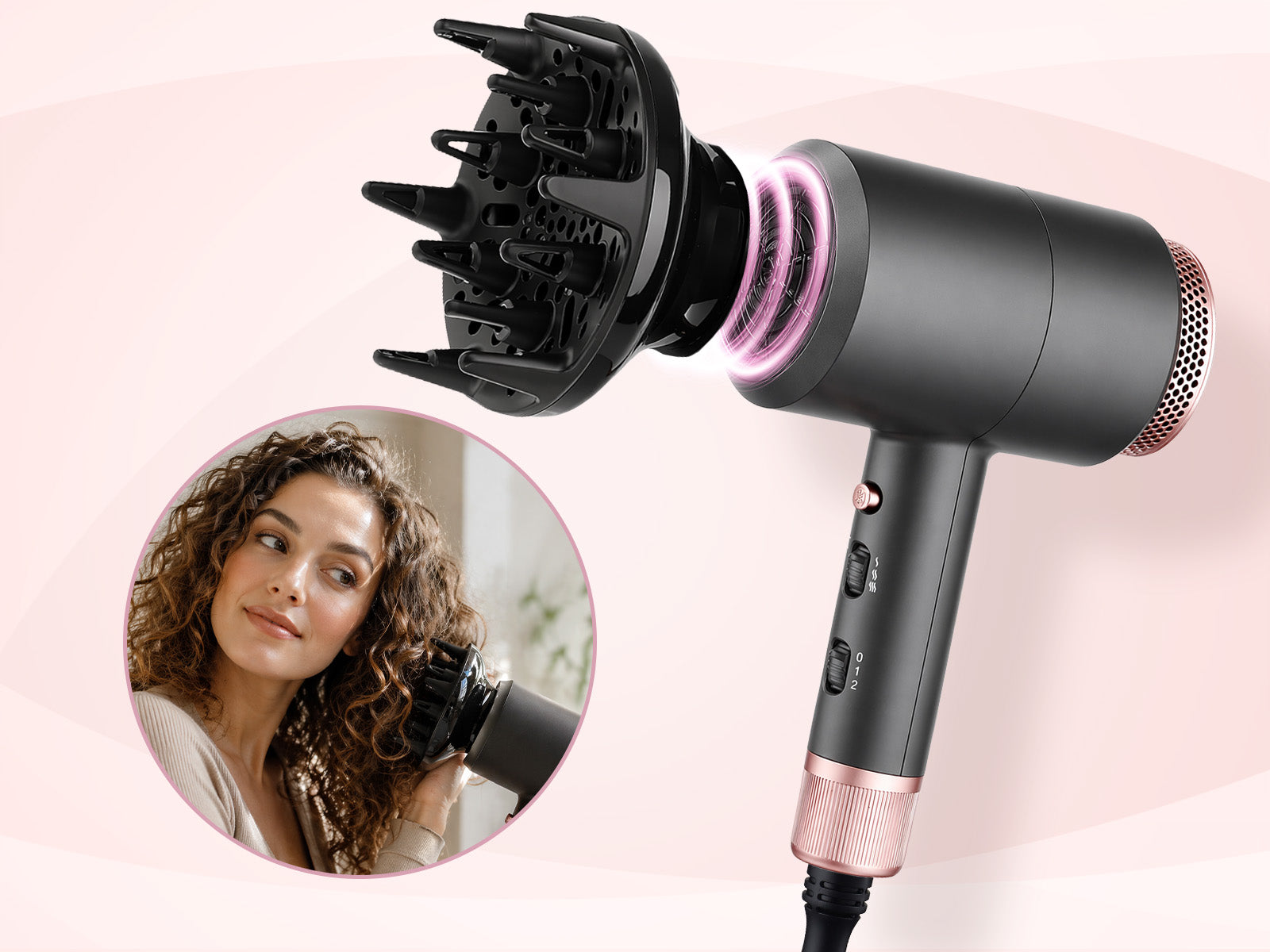 Hair Dryer with Ionization Diffuser Concentrator Strong Professional Manufacturer code EMASUS47804