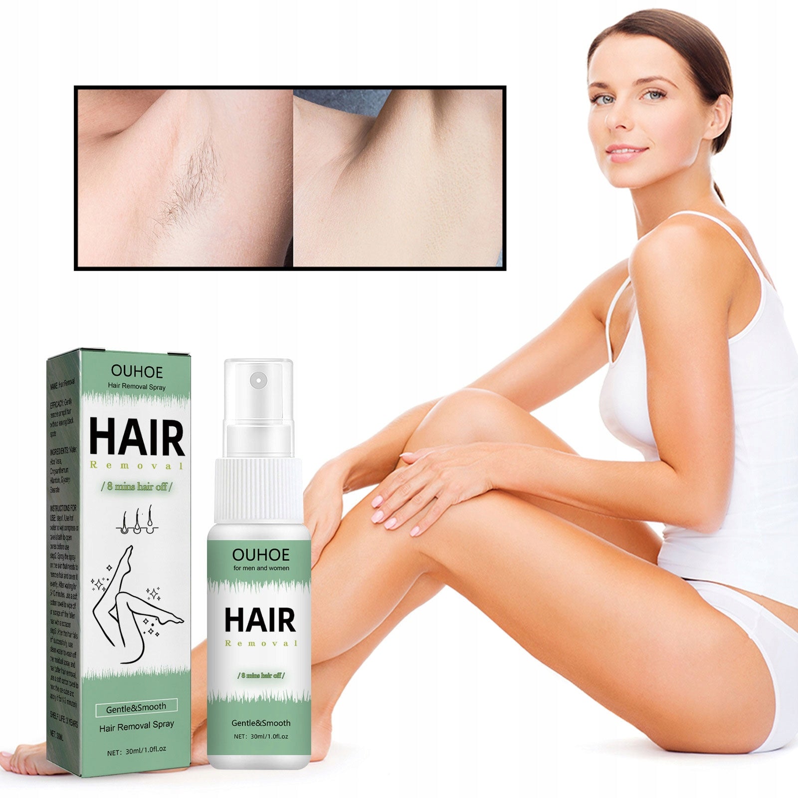 Hair Removal Spray Gentle, Non-irritating
