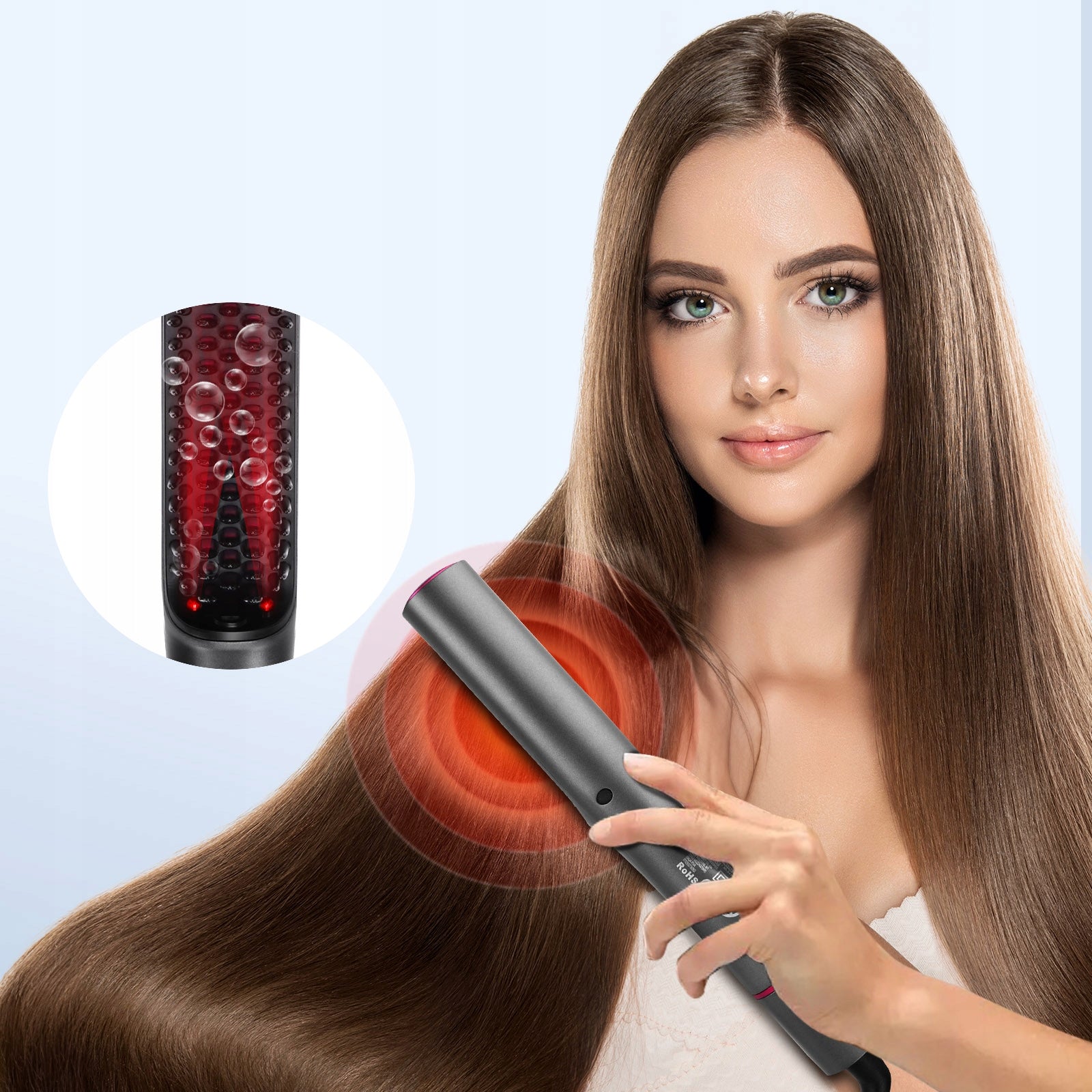 Hair Straightener 2in1 Comb Suitable for Travel 100 – 240V Brand Aigostar