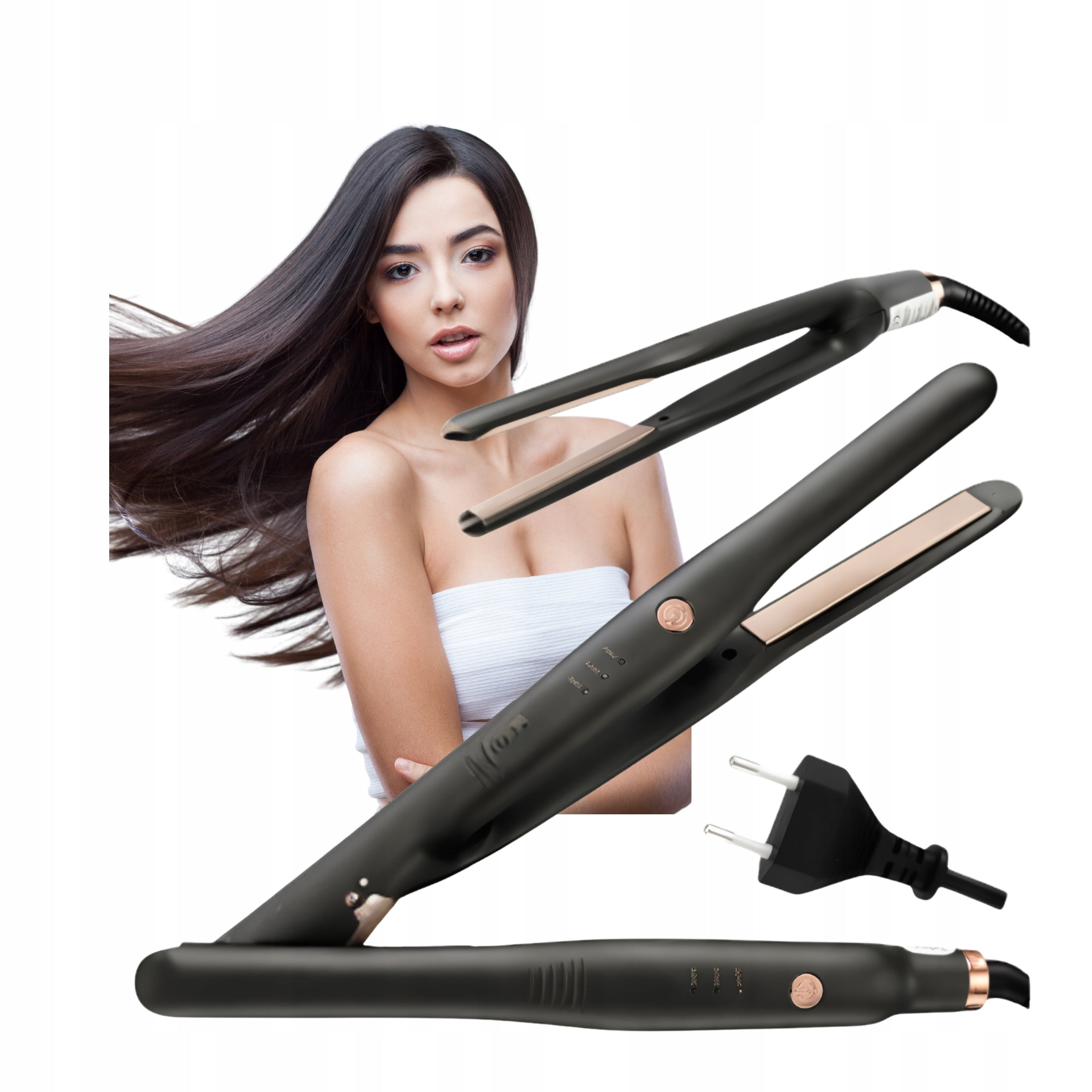 Hair Straightener Ceramic 3 Temperature Modes Small Handy 360°