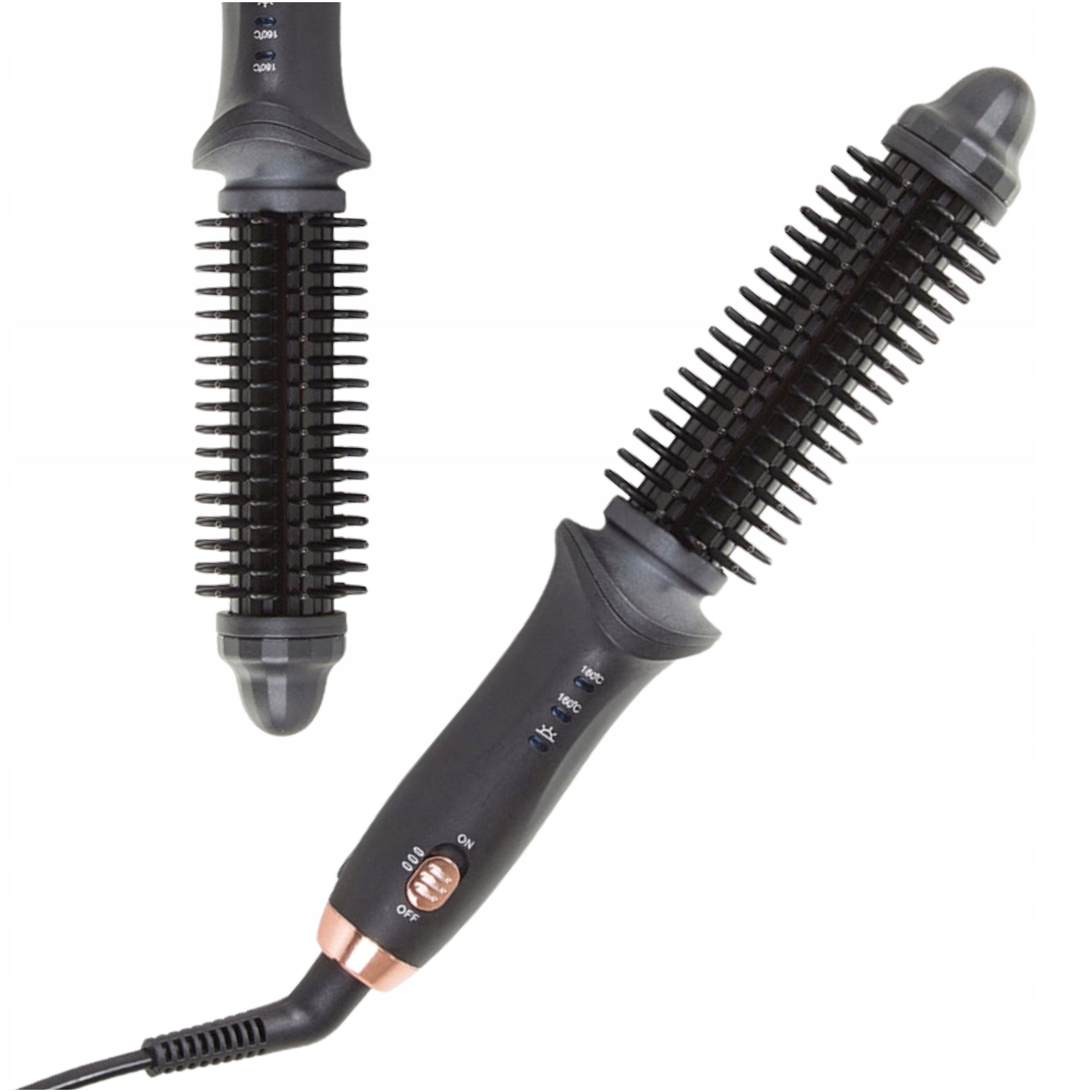 Hair Styling Curler Ceramic Hair Brush Curls Waves Black Packaging status original