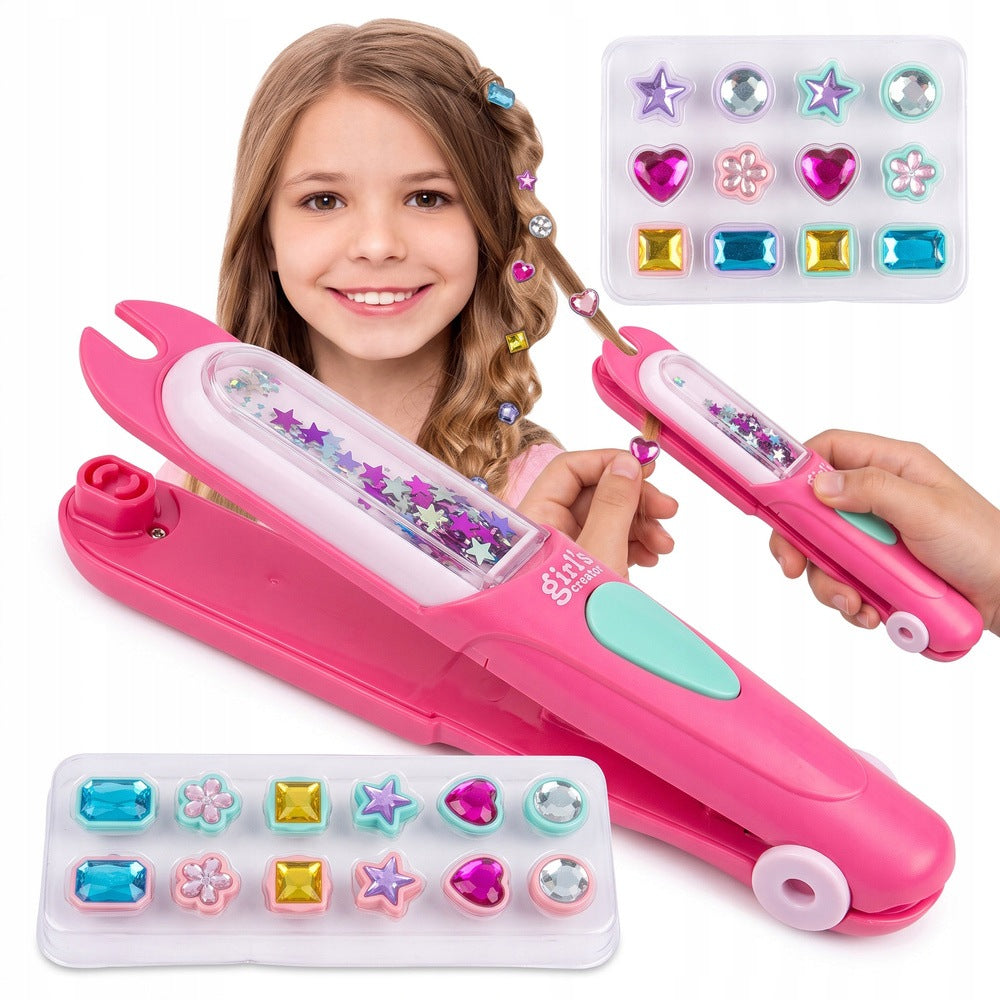 Hair Styling Set For Girls Machine Jewelry Clips Packaging status original
