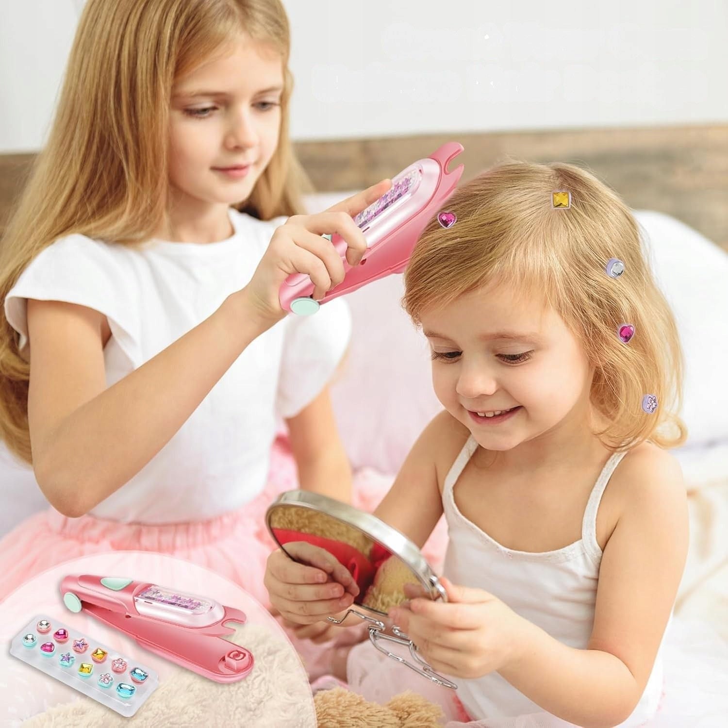 Hair Styling Set Ornaments Beads Diamonds Toy Creative Kids Packaging status original
