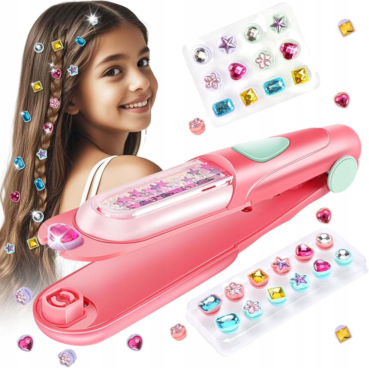 Hair Styling Set Ornaments Beads Diamonds Toy Creative Kids
