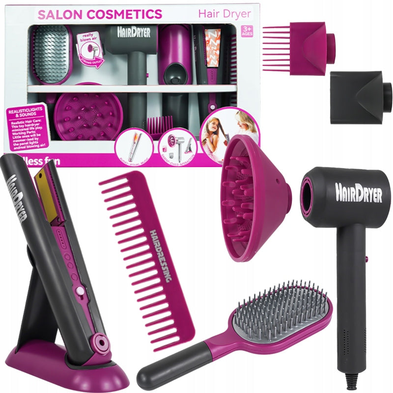 Hair accessories for children fun hairdresser dryer brush straightener Packaging status original