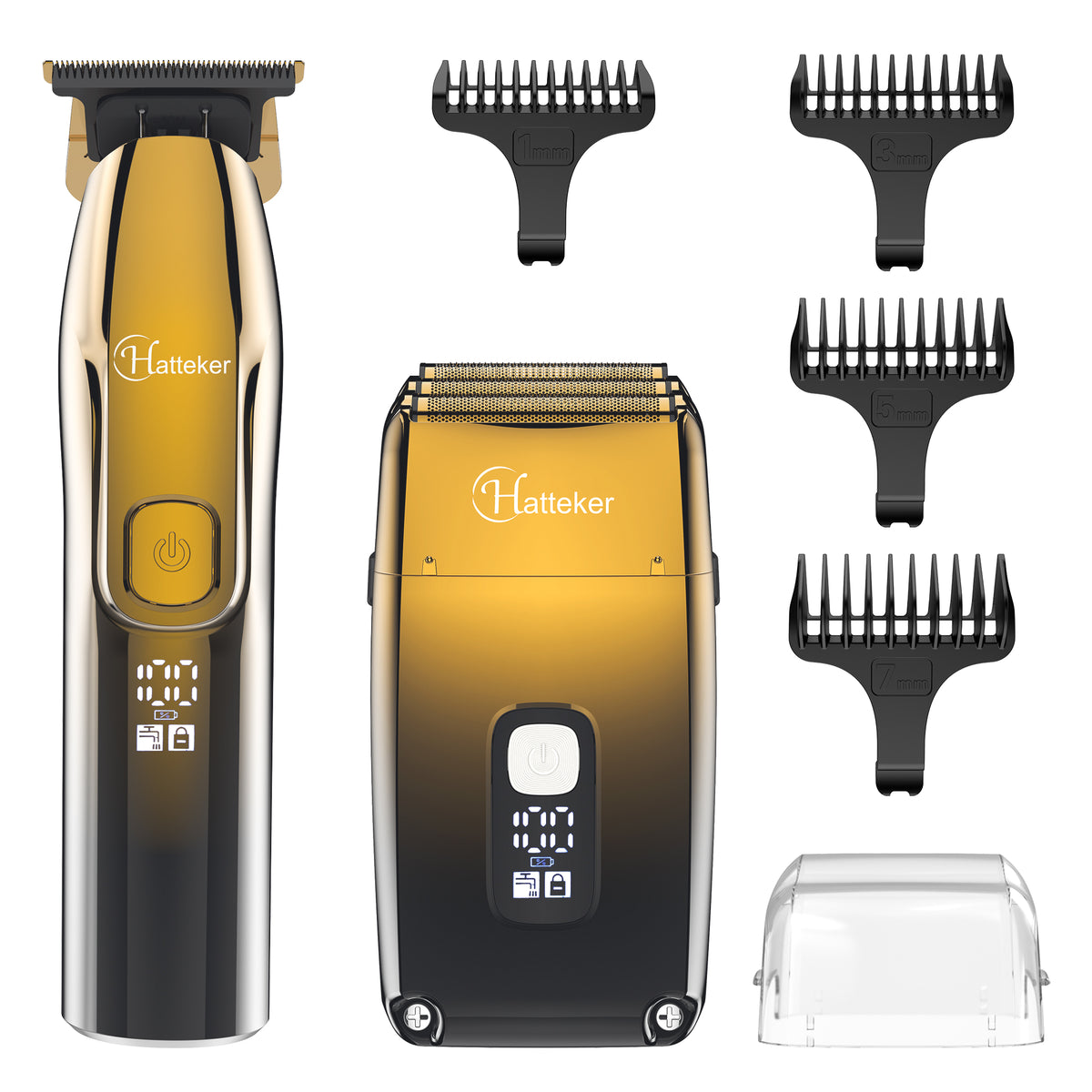 Hair clipper HATTEKER RSCW-767 foil shaver 2in1 gold