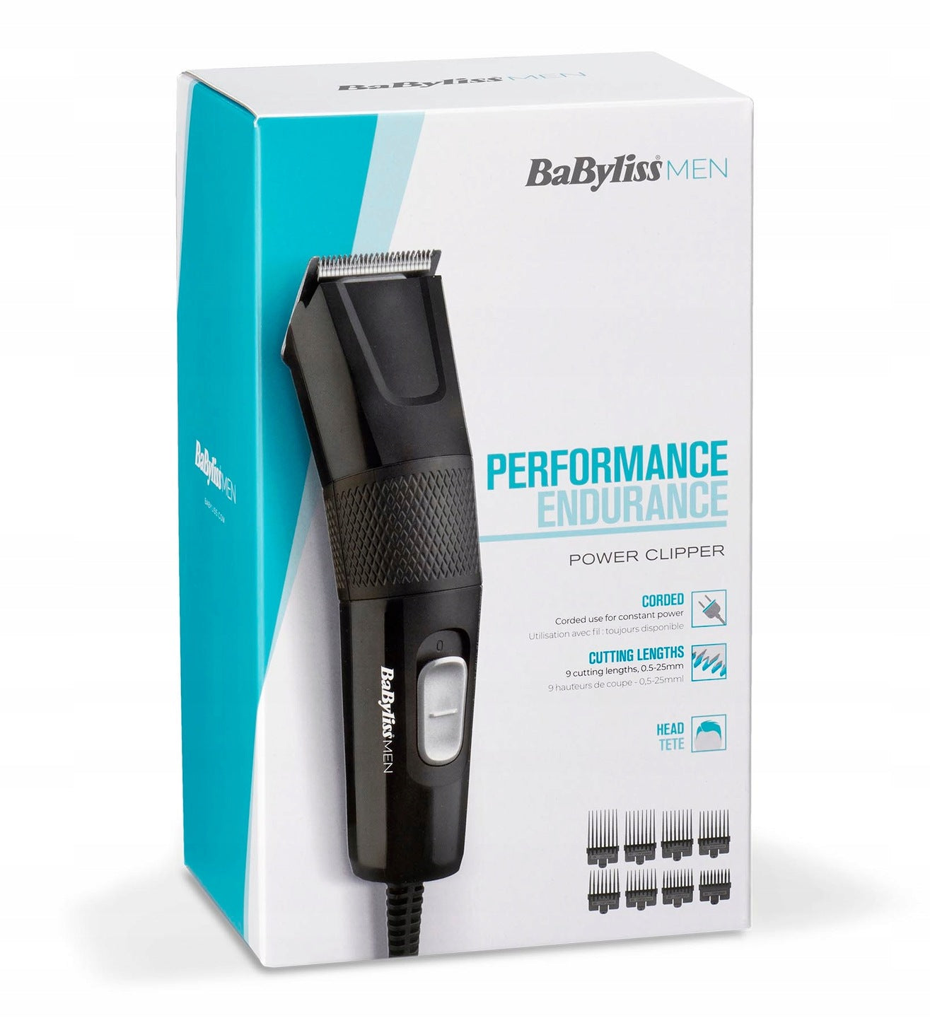 Hair clipper Power Babyliss E756E length of haircut 0,5 – 25 mm Manufacturer code Strzyżarka do włosów Babyliss 8 nasadek