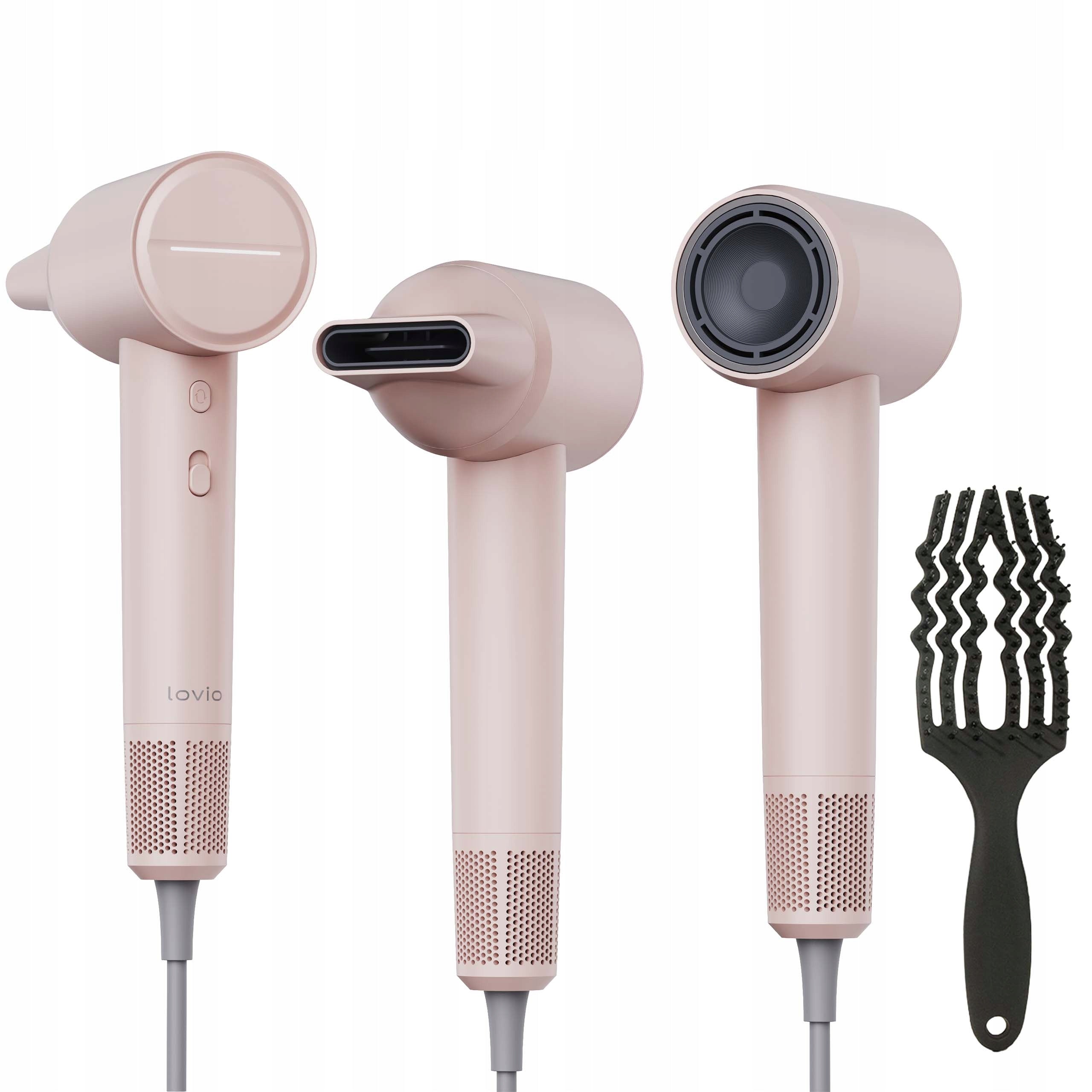 Hair dryer LOVIO AirFlow with ionization, temperature control pink Manufacturer code Suszarka do włosów z jonizacją LVHD001PK