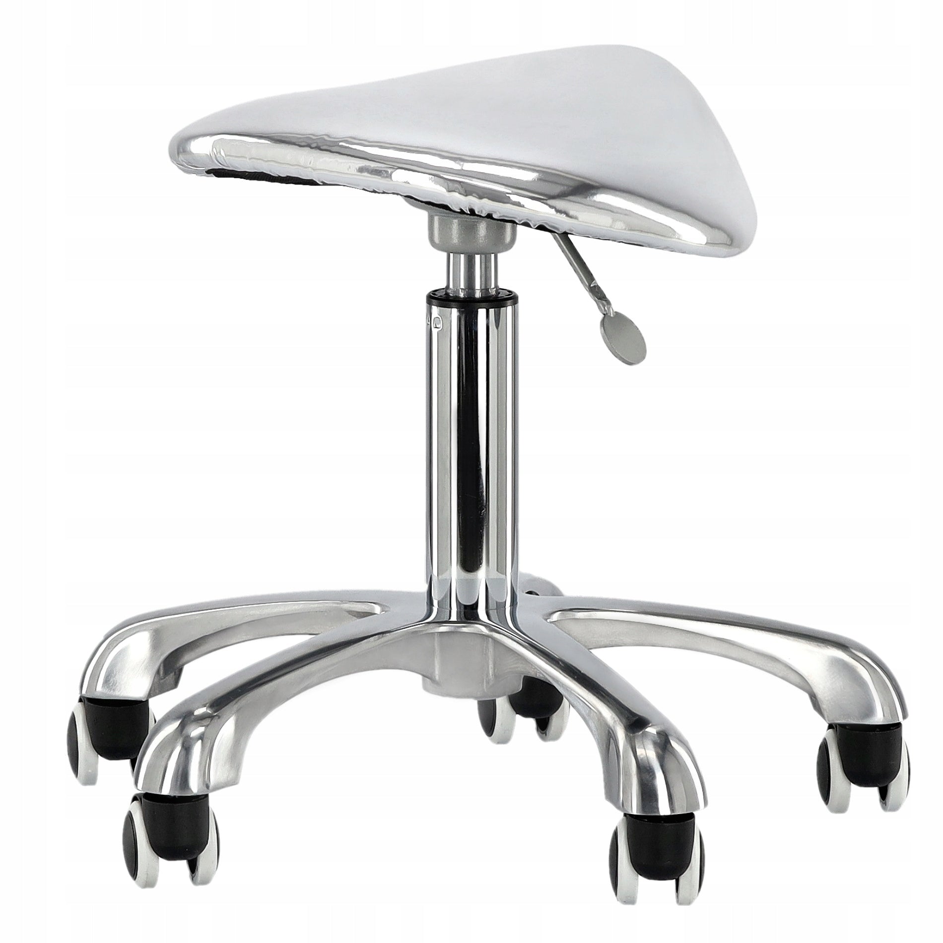 Hairdresser Cosmetic Stool Chair Hoker SPA Stool Silver for Salon Model Taboret kosmetyczny