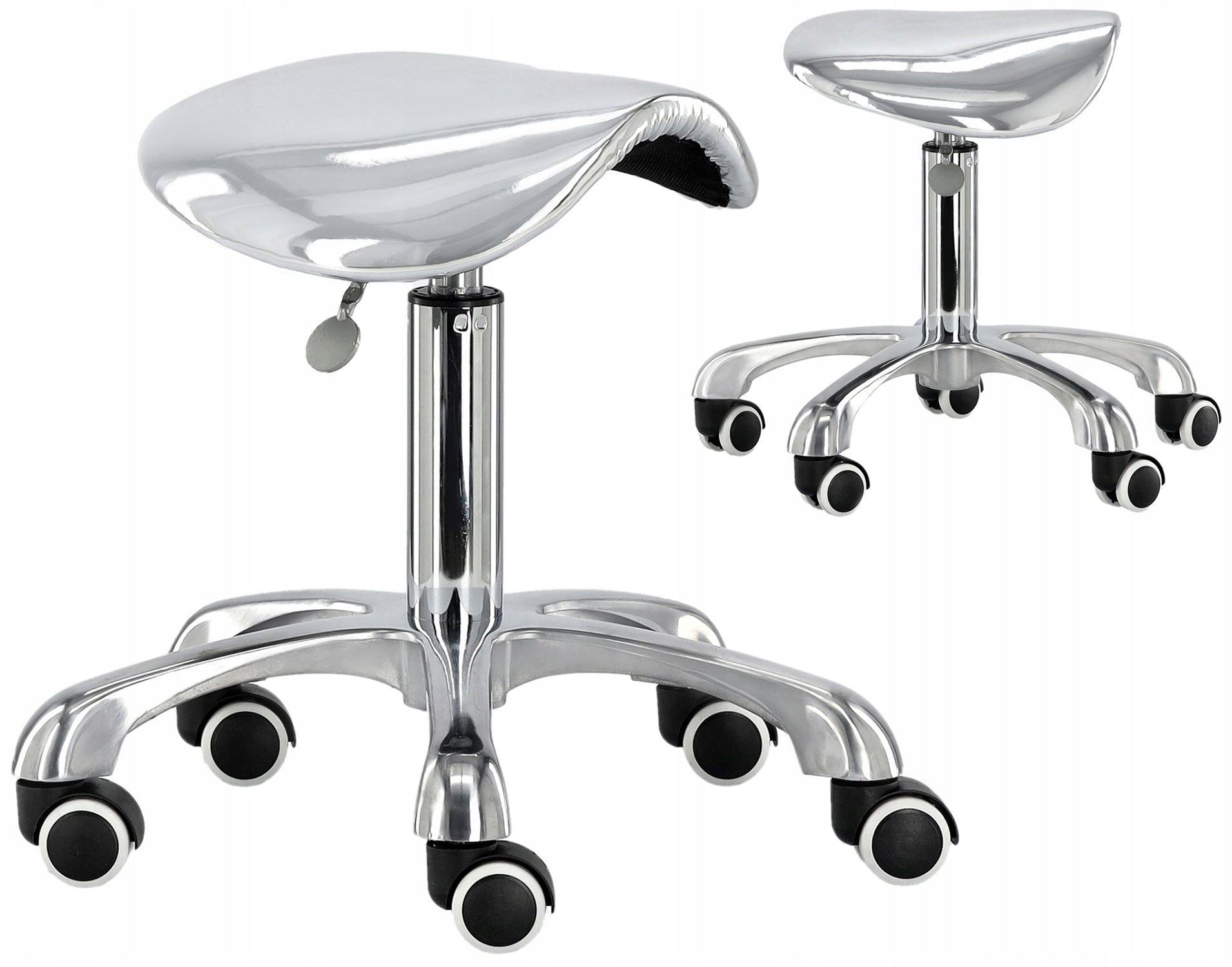 Hairdresser Cosmetic Stool Chair Hoker SPA Stool Silver for Salon