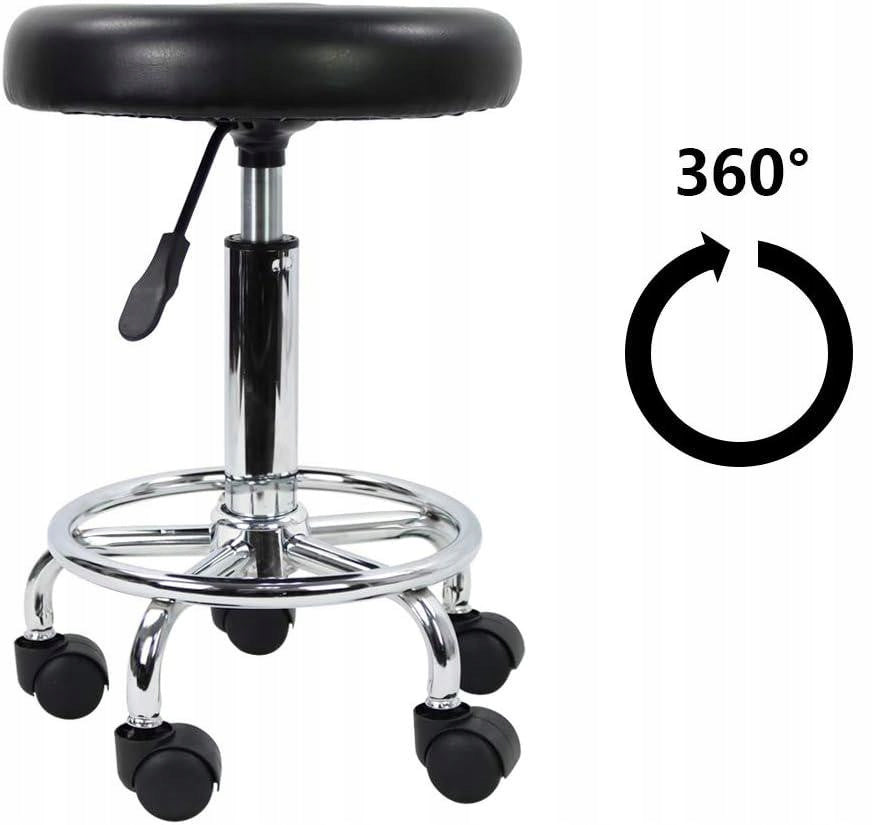 Hairdresser Stool Round Cosmetic For Salon Black C-9350 Adjustable Brand Atos