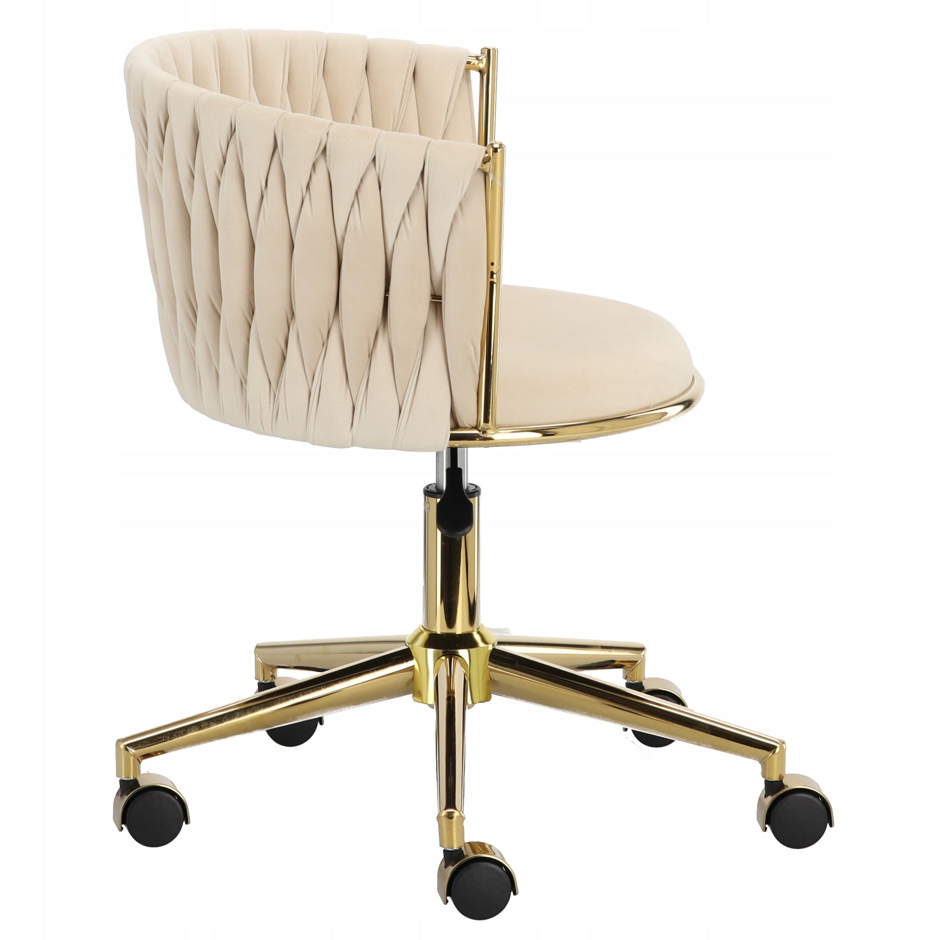 Hairdresser cosmetic stool with backrest bar stool saddle SPA mobile beige Manufacturer code 19-TK-019-7030