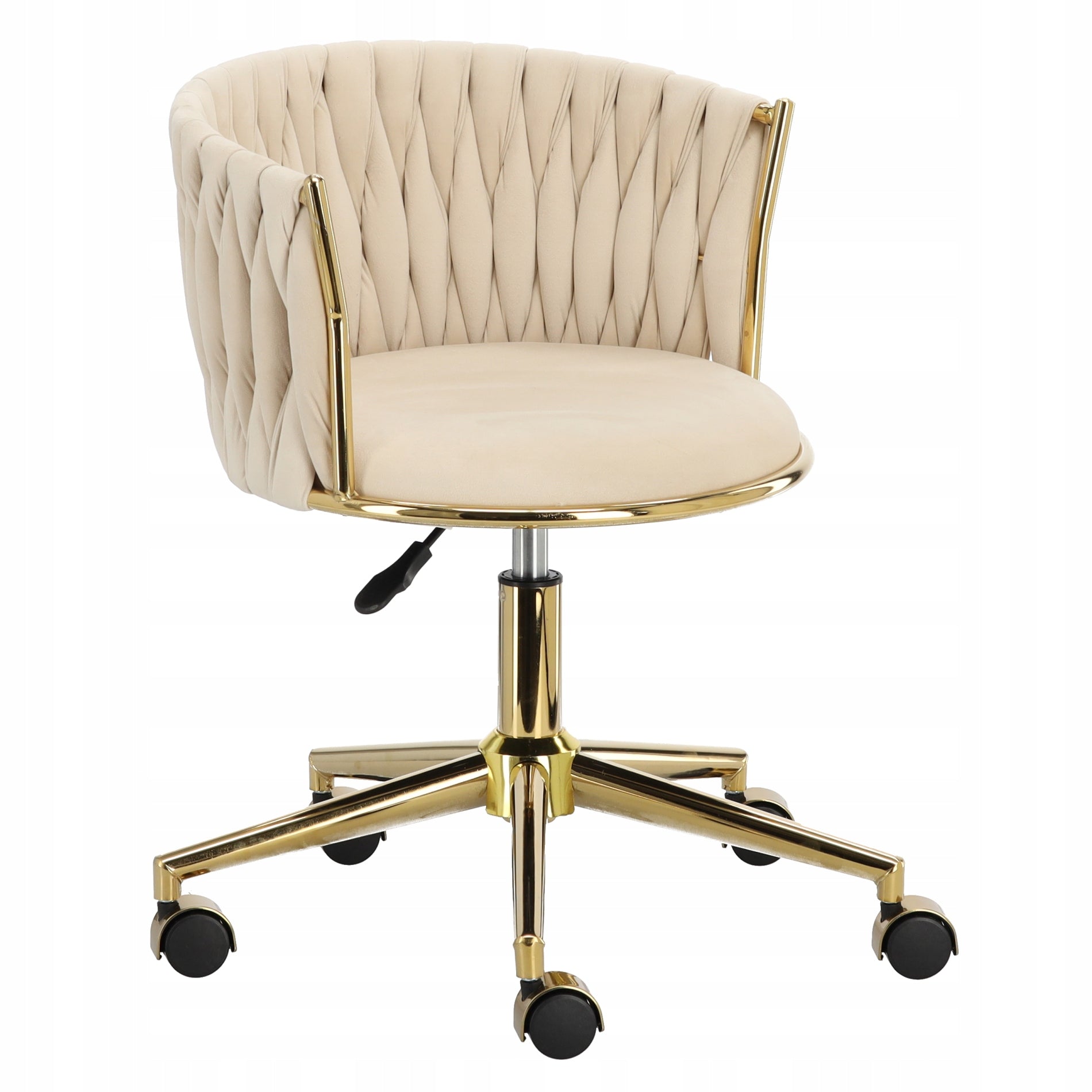Hairdresser cosmetic stool with backrest bar stool saddle SPA mobile beige