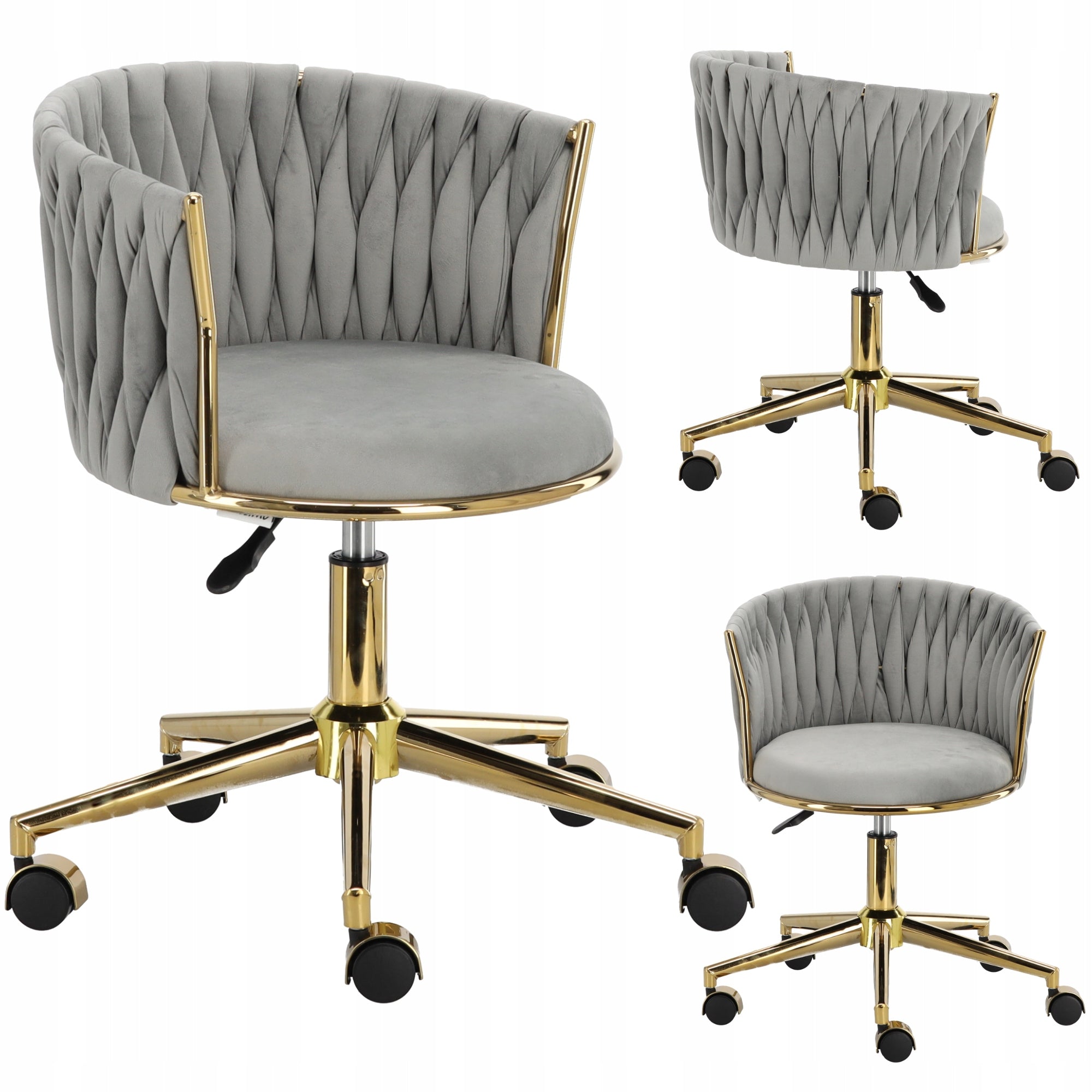 Hairdresser cosmetic stool with backrest bar stool saddle SPA mobile grey