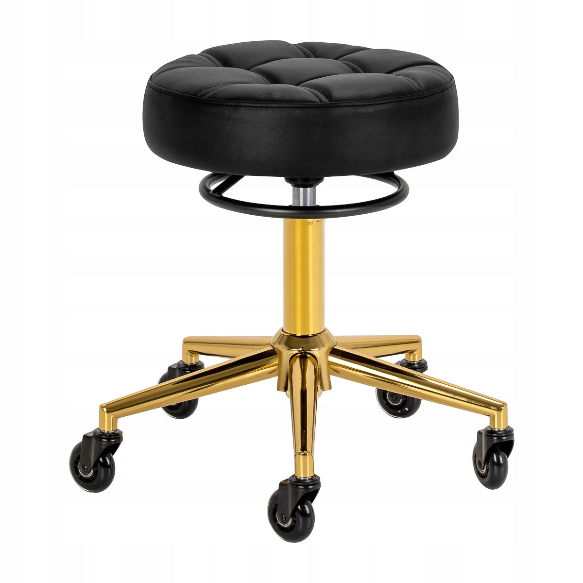 Hairdresser stool Gabbiano D054G black and gold