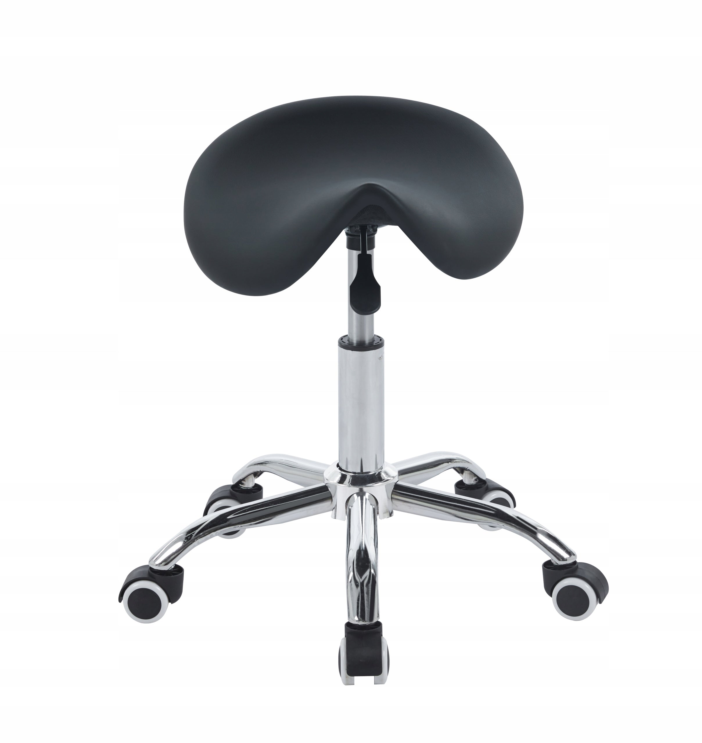 Hairdressing Chair Hoker SADDLE with Adjustment for LIVING ROOM BLACK ECO LEATHER Upholstery color black