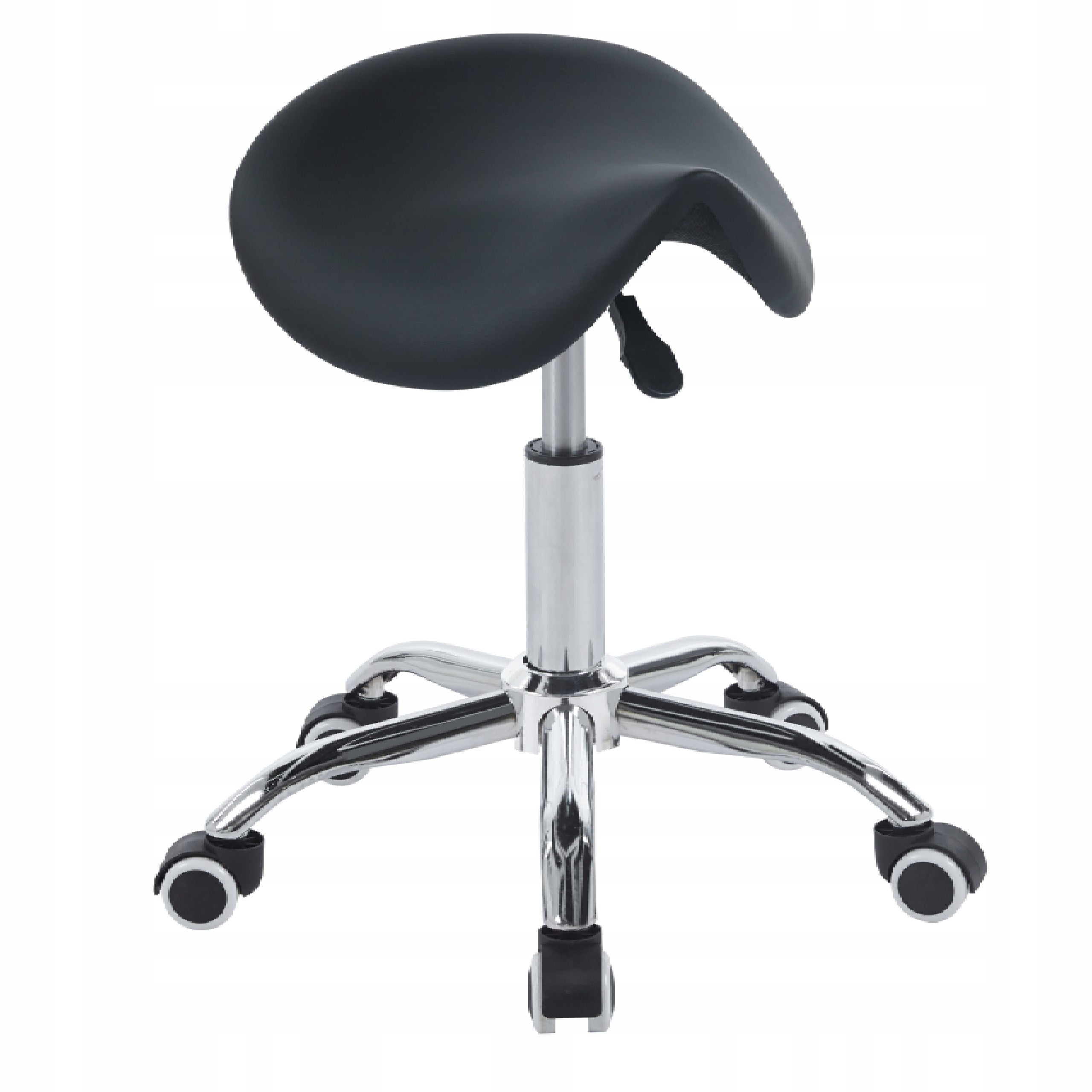 Hairdressing Chair Hoker SADDLE with Adjustment for LIVING ROOM BLACK ECO LEATHER