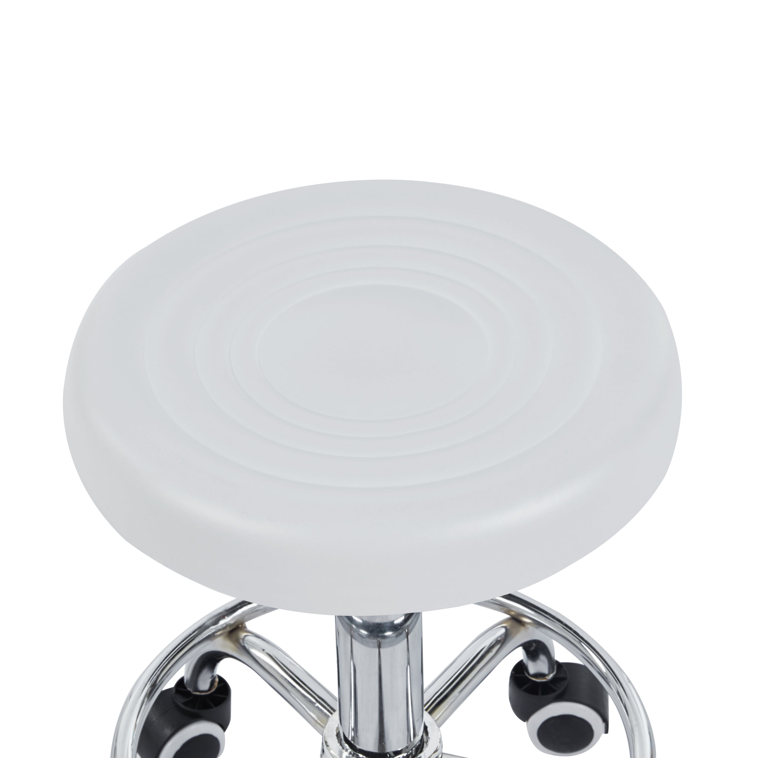 Hairdressing Chair White ECO LEATHER Adjustable ROUNDABOUT for SALON Reinforced Upholstery color white
