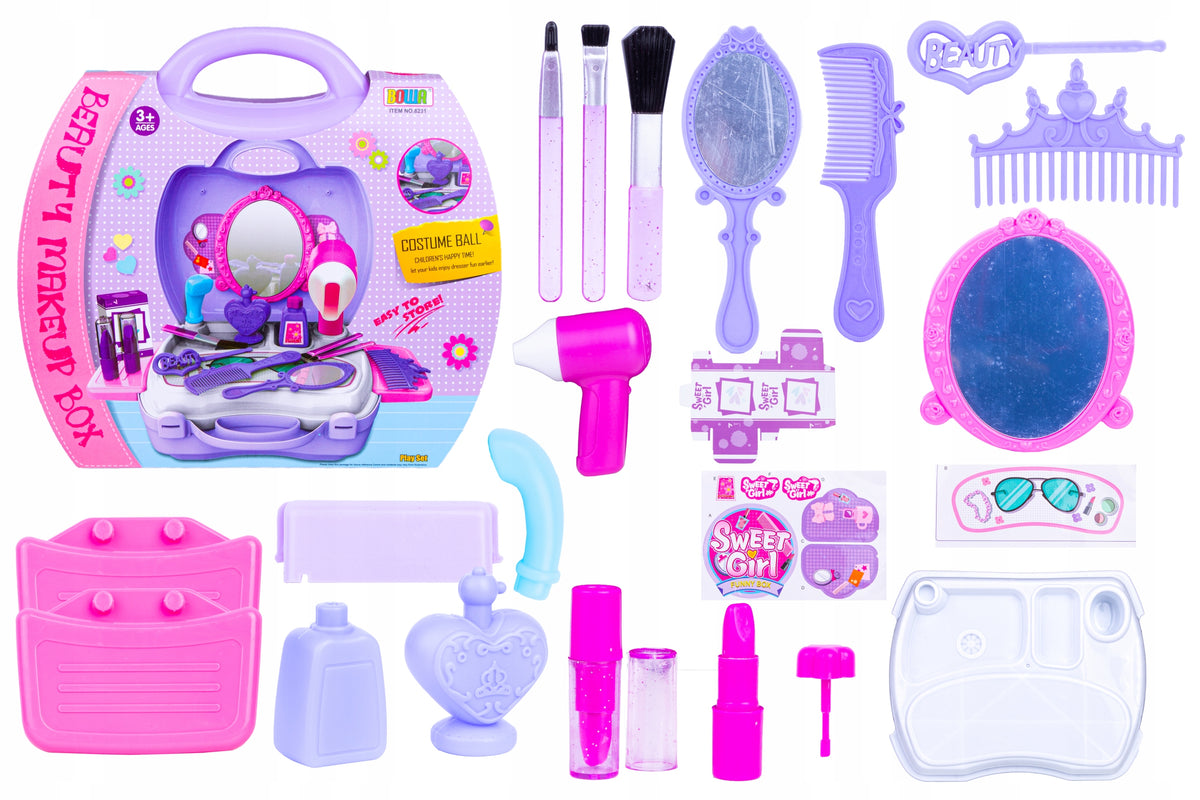 Hairdressing Set In Suitcase - Table With Mirror Batteries included no