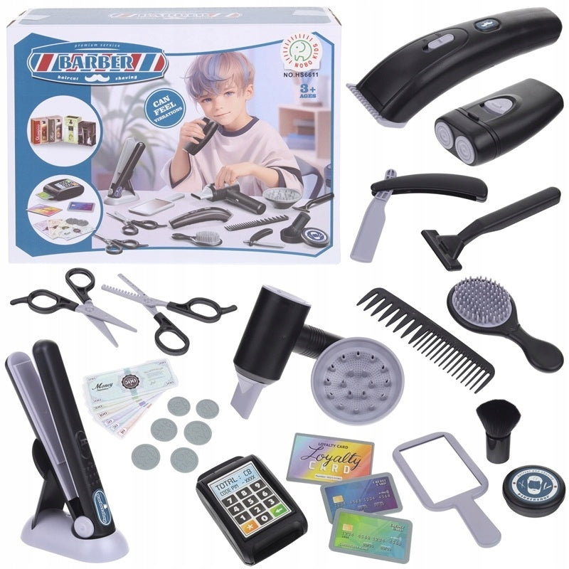 Hairdressing Set for Kids Small Hairdresser Barber Dryer Mirror Comb