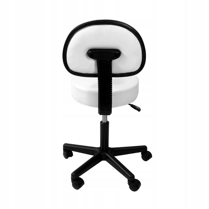 Hairdressing Stool Cosmetic Chair Hoker With Backrest White Black Packaging status original