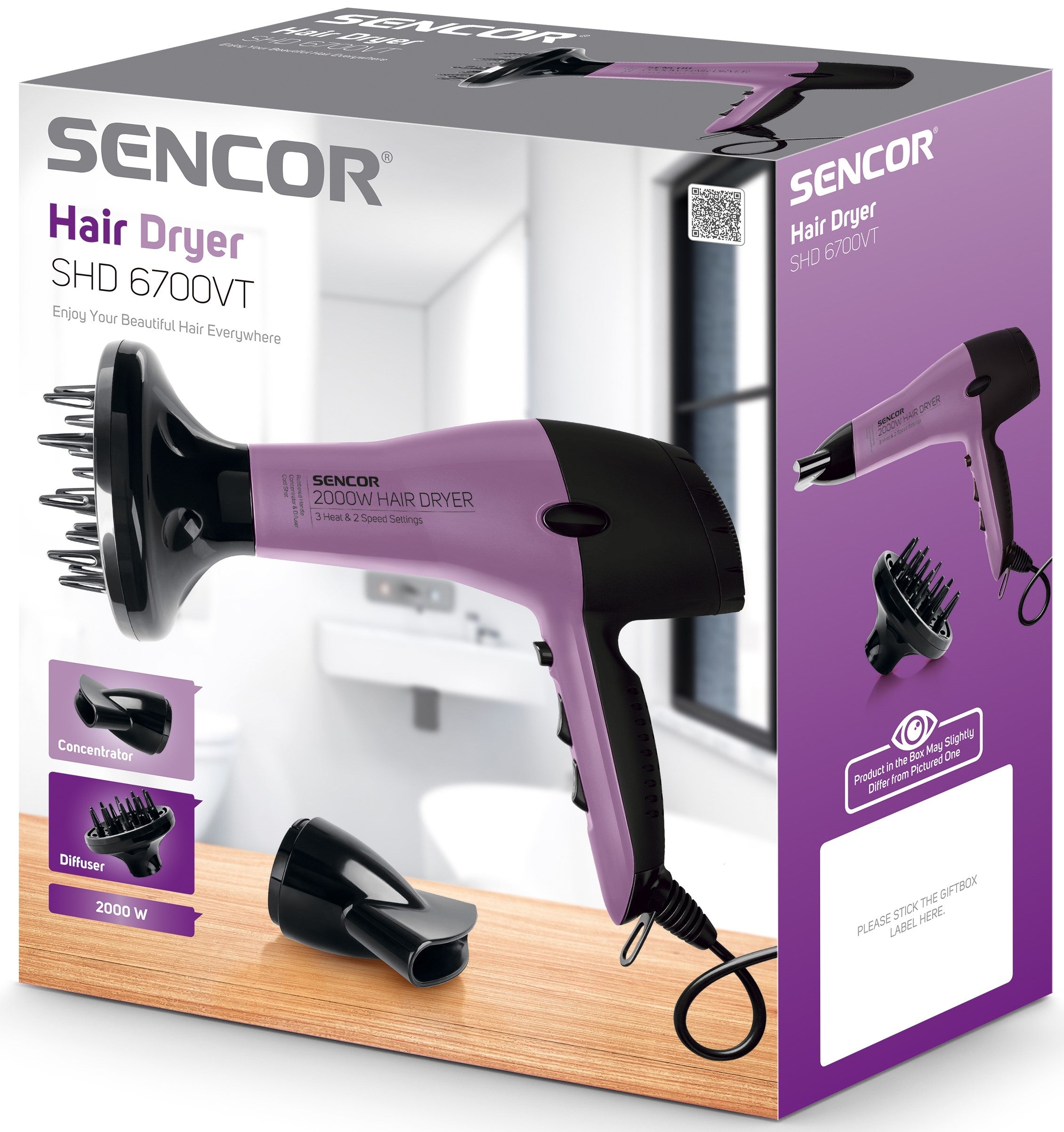 Hairdryer SENCOR SHD 6700VT 2000W Manufacturer code SHD 6700VT