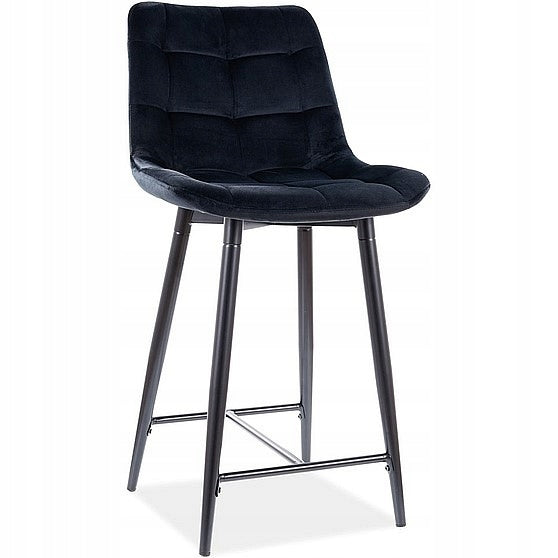 Half Bar stool Chic H-2 Velvet Black 19 Dining room