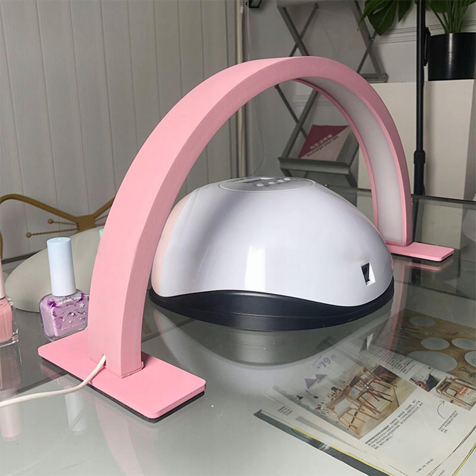 Half Moon Nail Desk Lamp 3 Color Lighting Nail Table Lamp LED Nail Pink