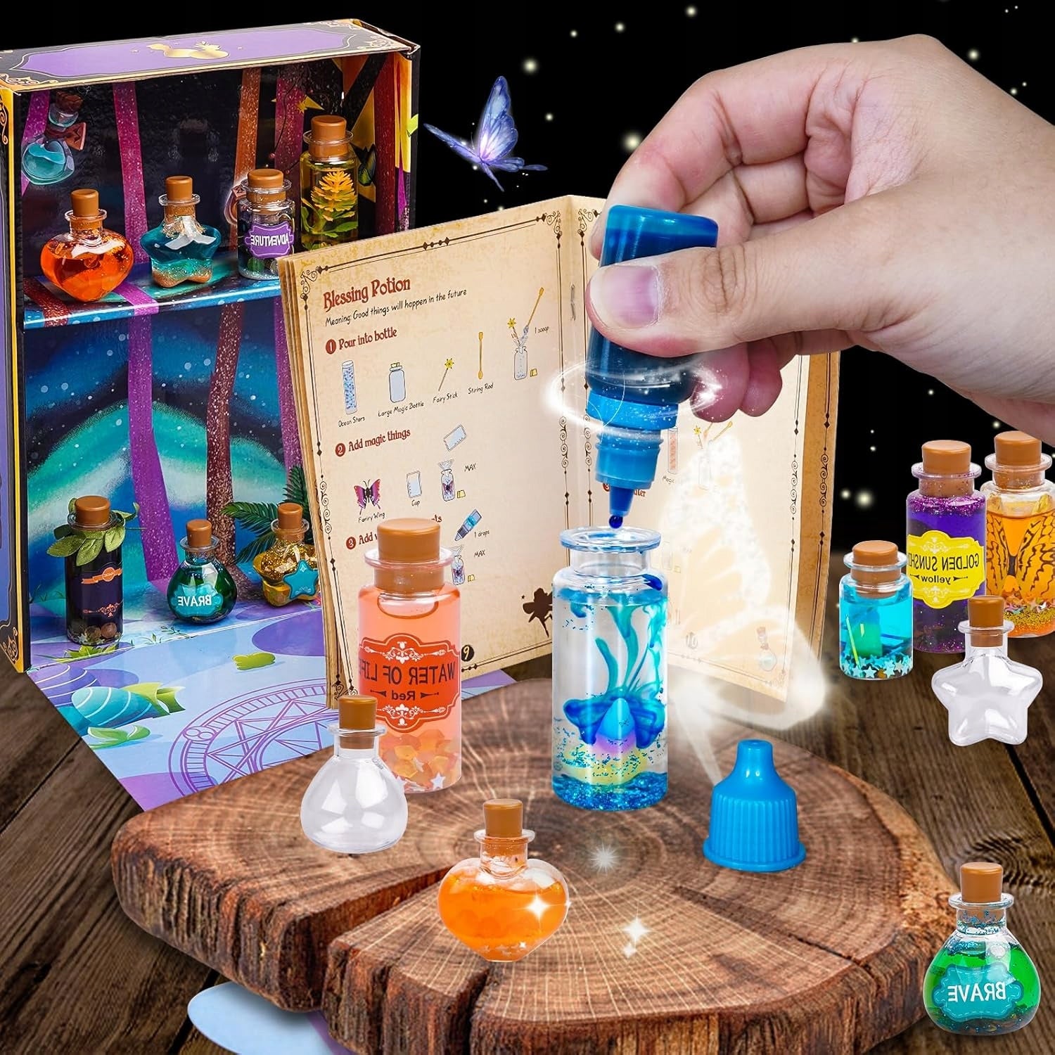 Halloween DIY Magic Potion Making Kit – Creative Decorative Bottle Set Packaging status original
