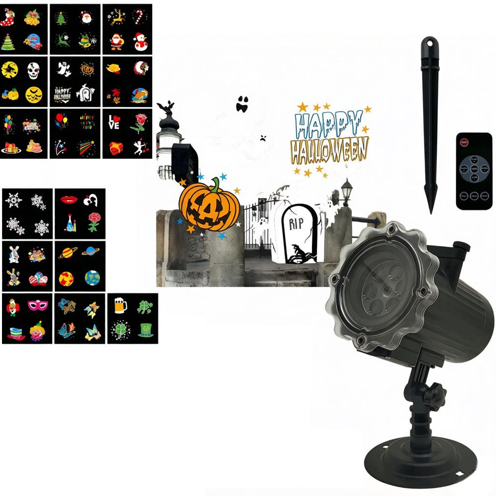 Halloween LED Projector + Christmas Symbols, 16 Animations