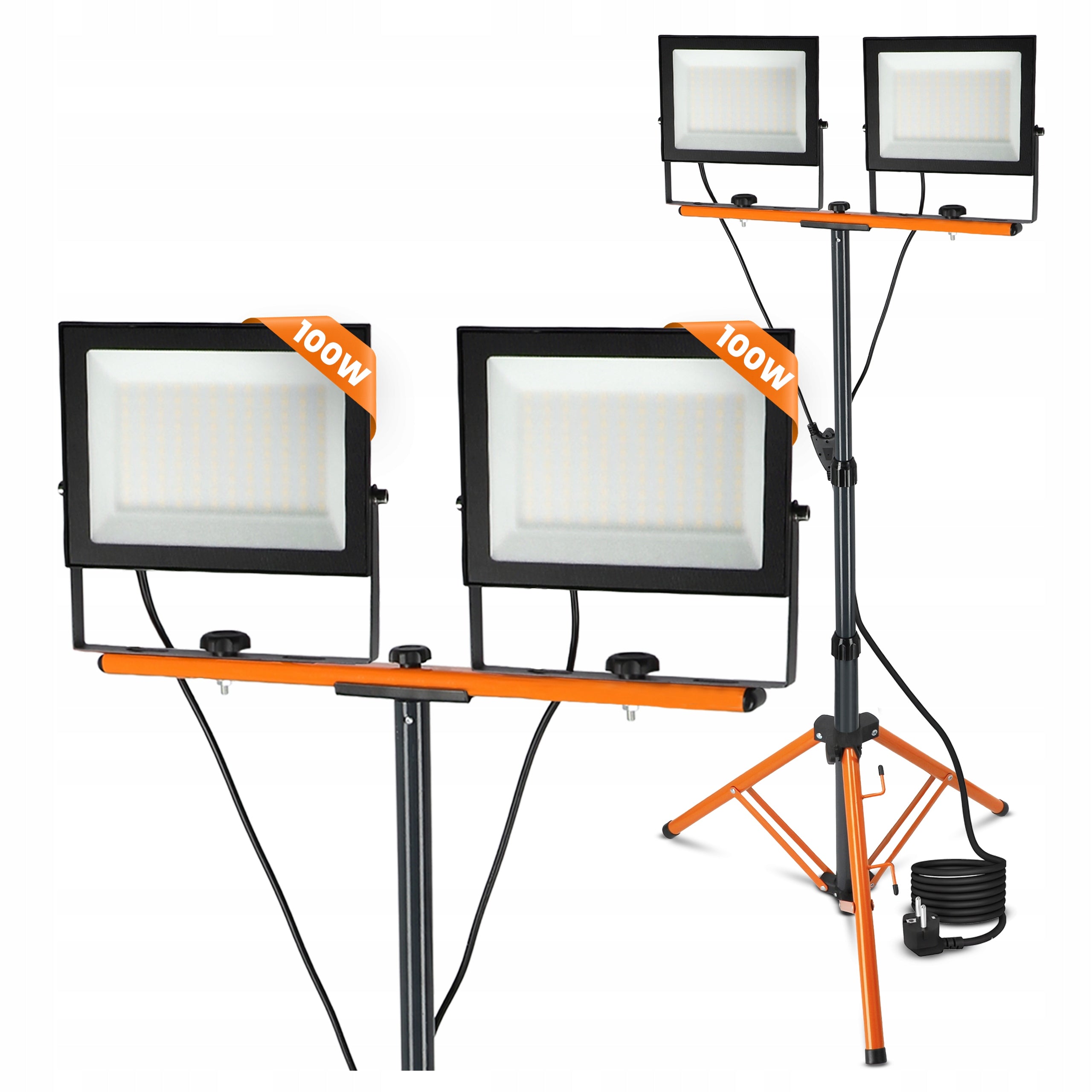 Halogen LED Building Kit 2X 100W Floodlight Work Lamp on Tripod