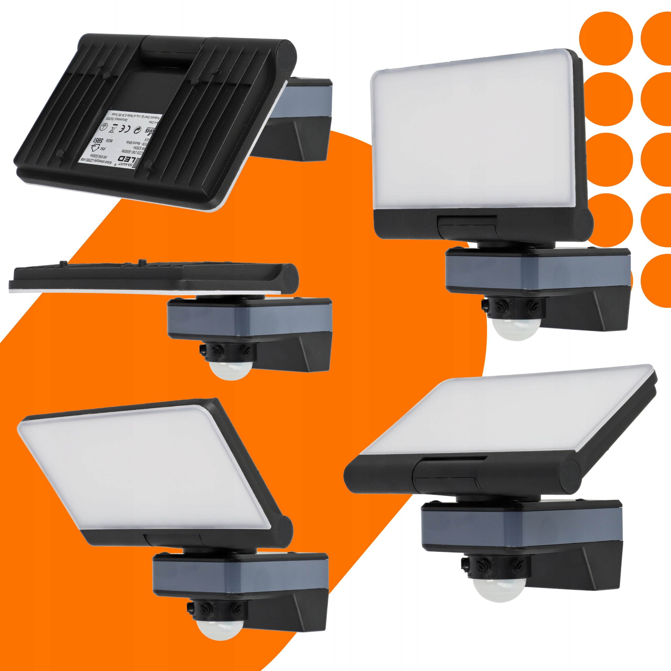 Halogen LED Floodlight 44W Garden Facade Lamp with Motion Sensor Brightness 5280 lm