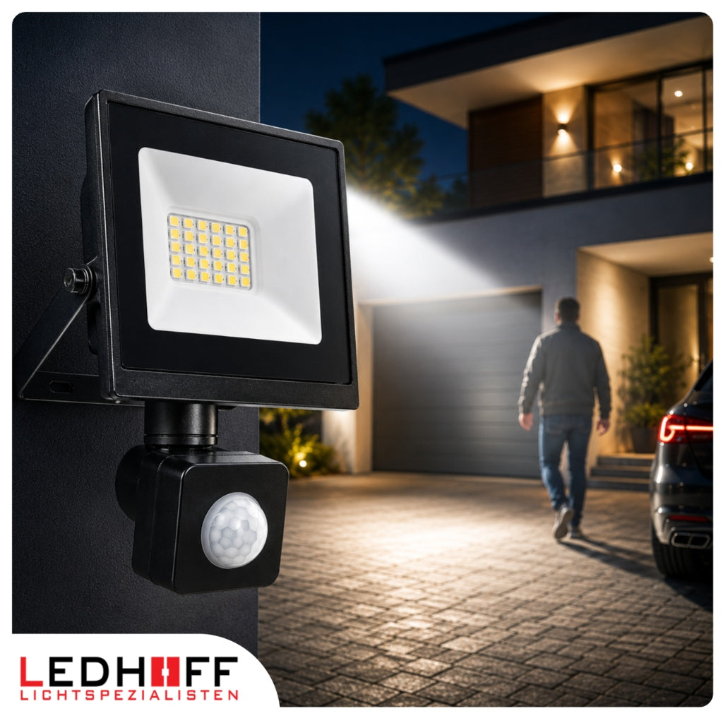 Halogen LED Floodlight Motion SENSOR 50W 4500lm 4500K Outdoor Manufacturer code FL-1E50W-PIR
