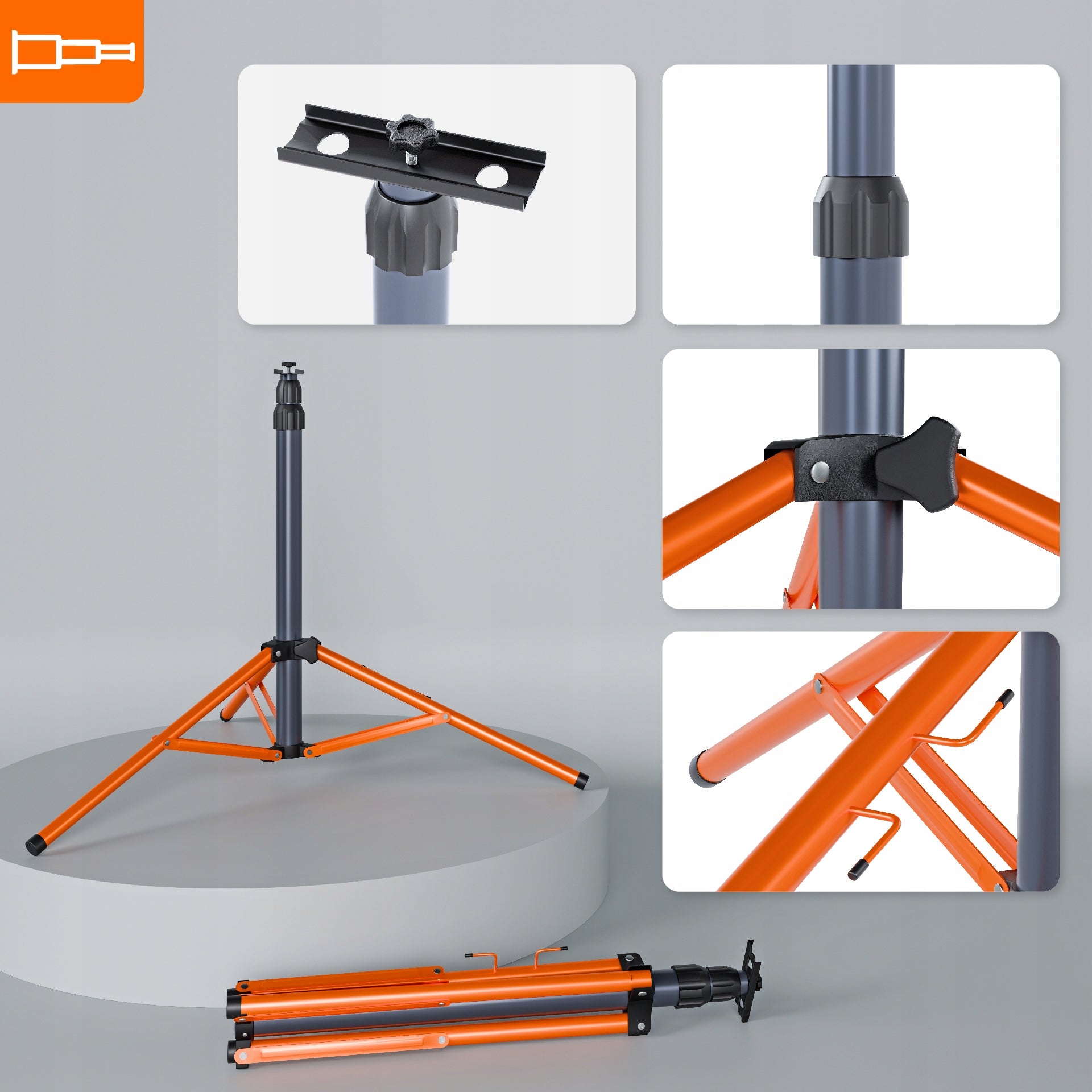 Halogen LED Tripod Construction Floodlight 3x 50W 16500lm Lamp On Stand Light color white neutral