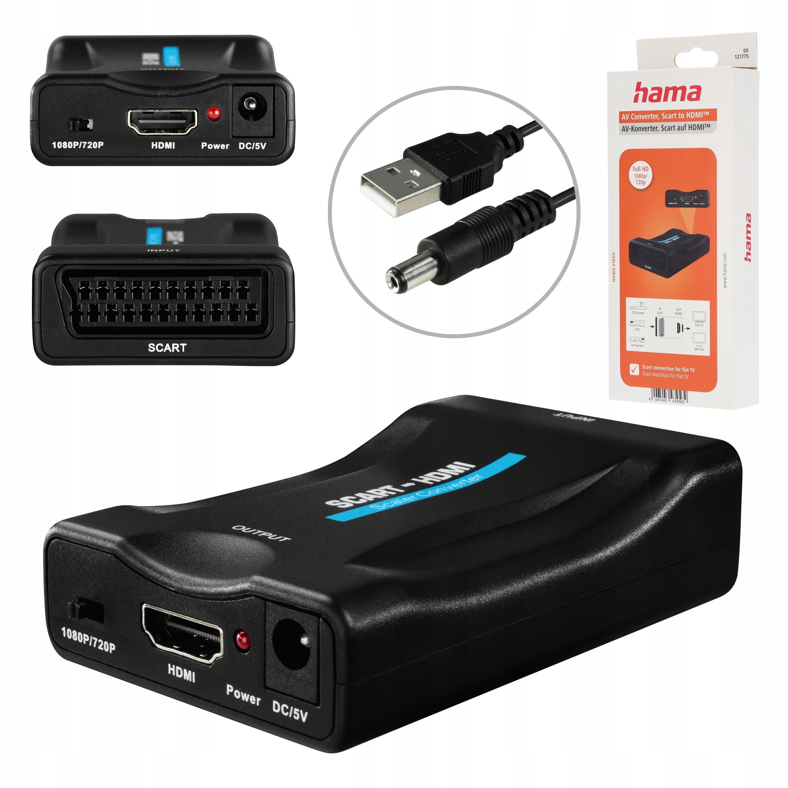 Hama adapter converter Scart to HDMI Converter adapter full HD