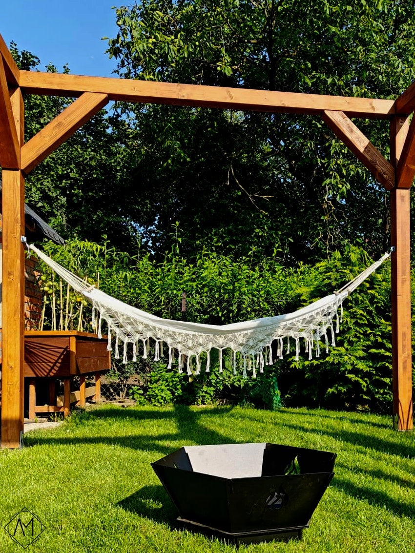 Hammock 2 PERSON BOHO WITH BARS braided MACRAME Deckchair XL 280x150cm COTTON Manufacturer code 0747256986077