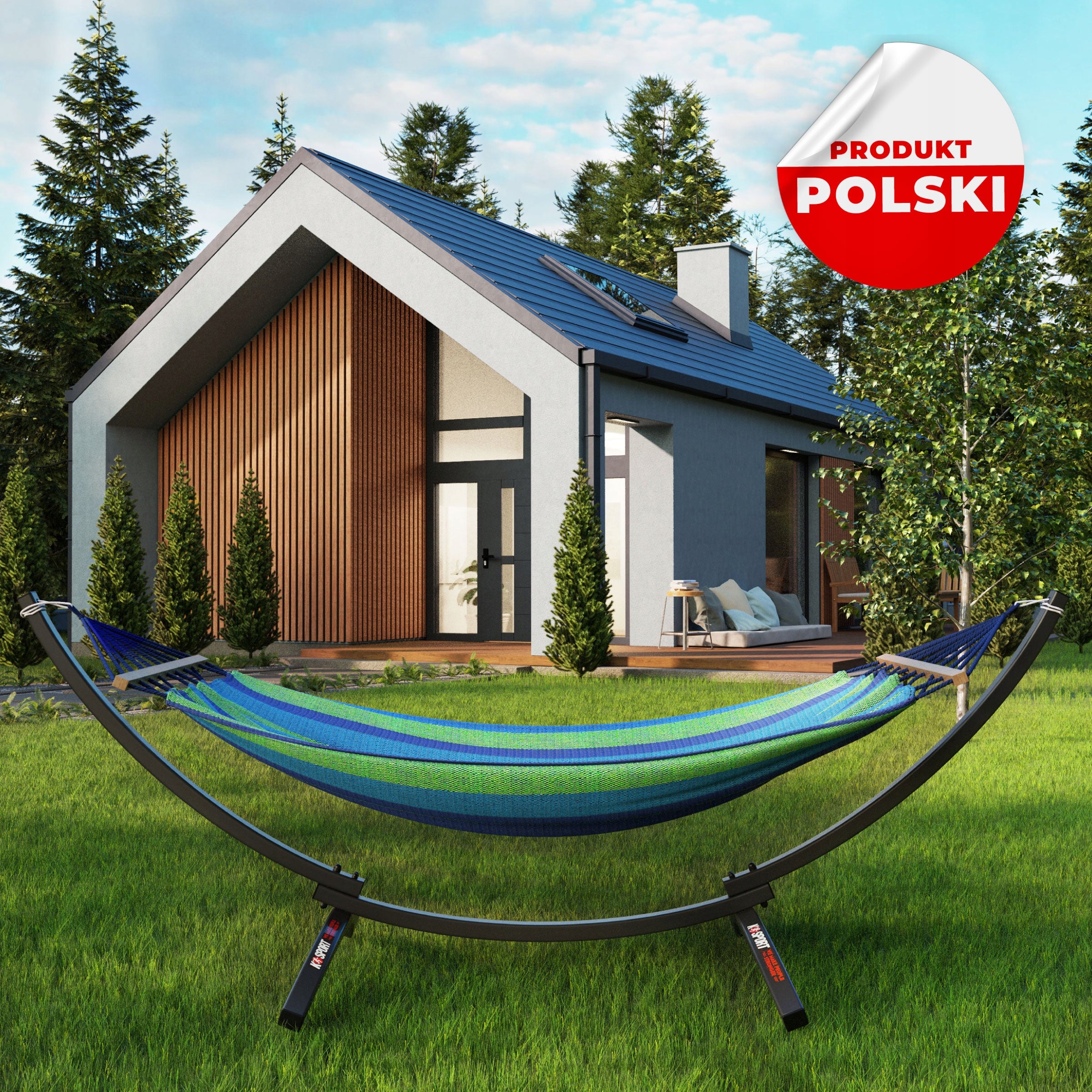 Hammock with garden frame double stand for hammock steel for terrace Manufacturer code KSOZ017