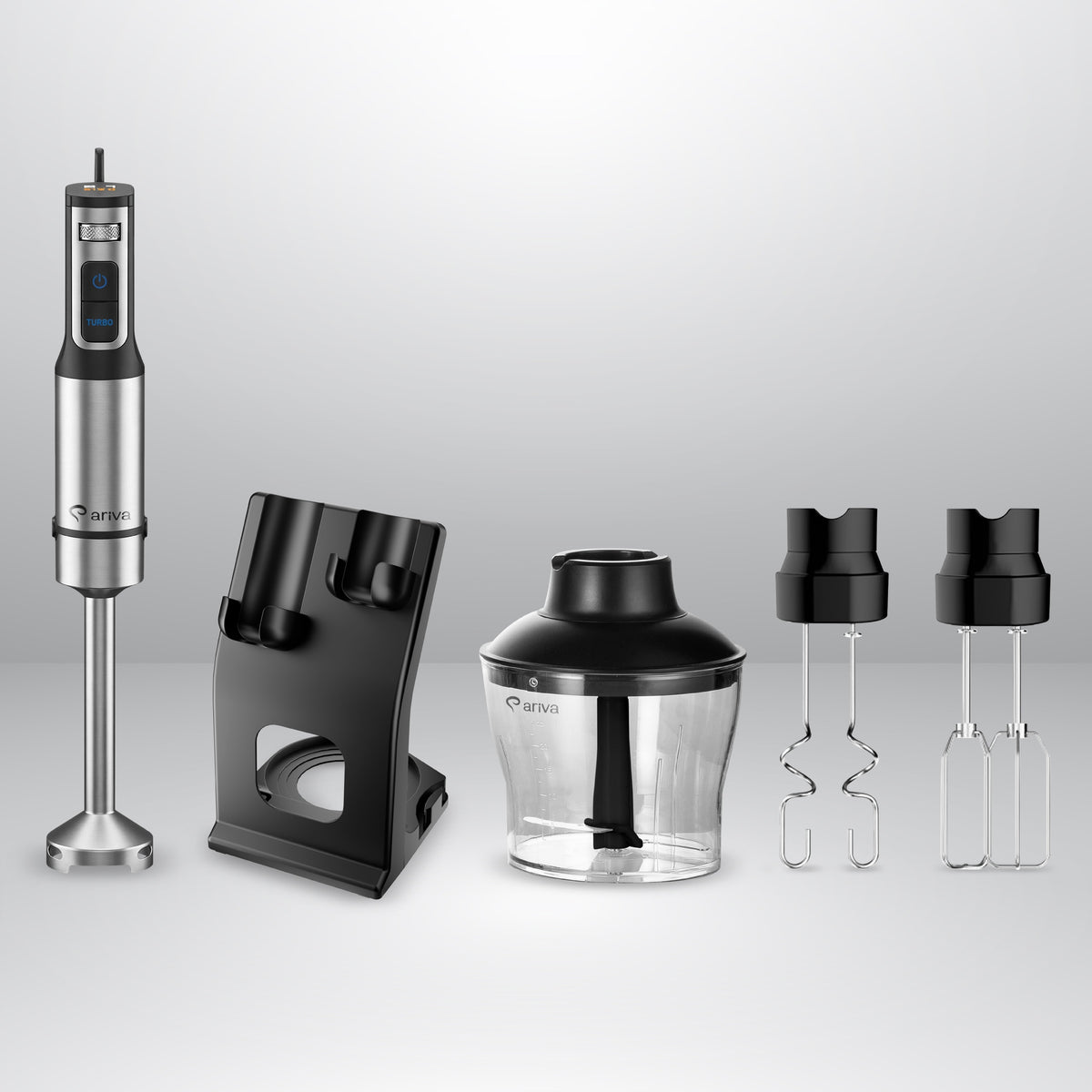 Hand Blender 6in1 ARIVA 1200W Steel Titanium LED Blades 12 Gear TURBO Manufacturer code 5906651694054